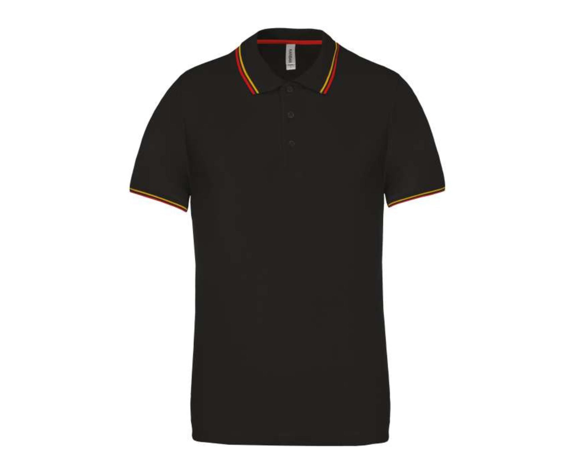 KA250 | Men's Short-Sleeved Polo Shirt Black | Red | Yellow