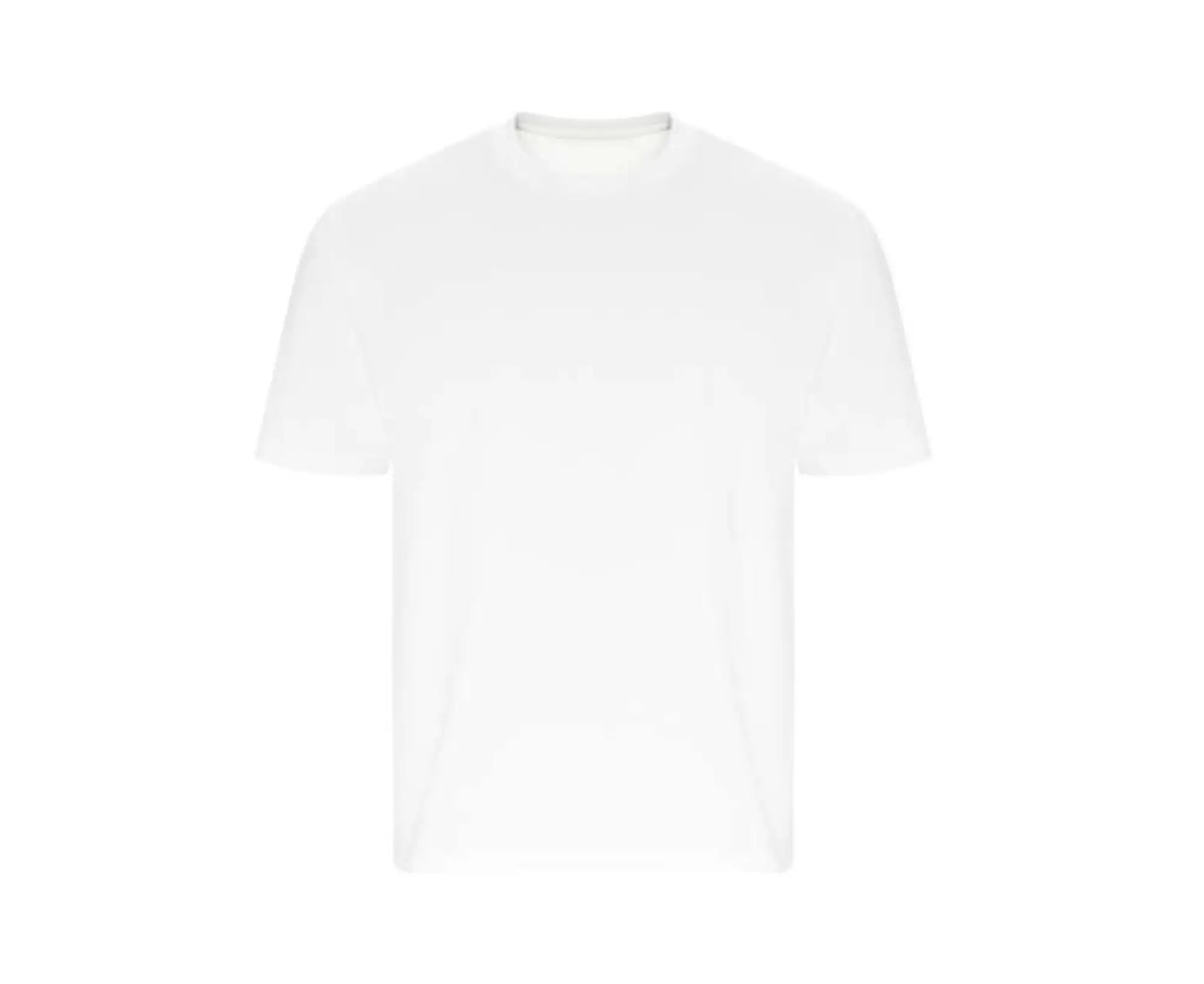 Plain white t-shirt on a light gray background