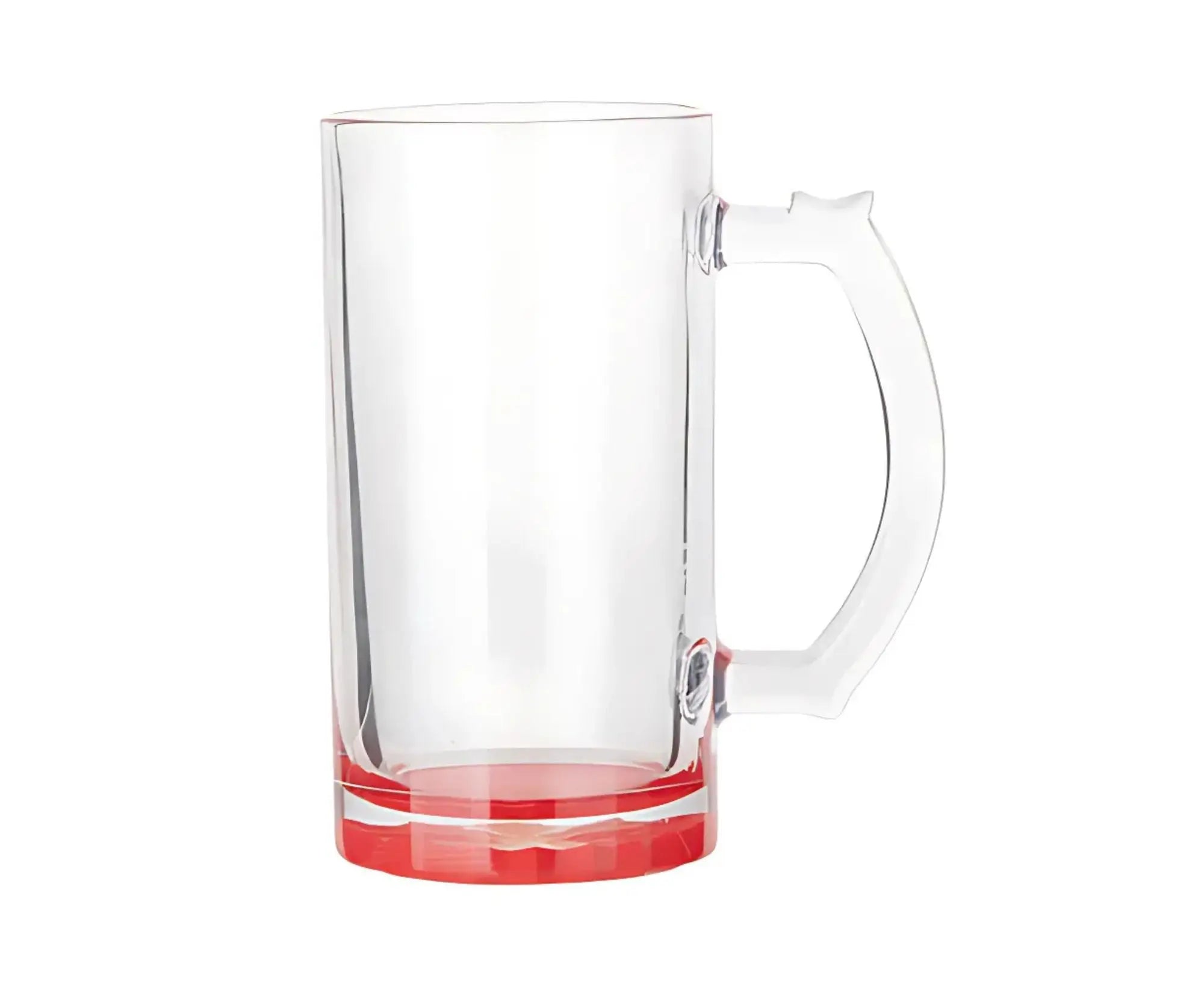 STGBCBM470 | Glass Bottom Colored Beer Mug - 470 ml Red