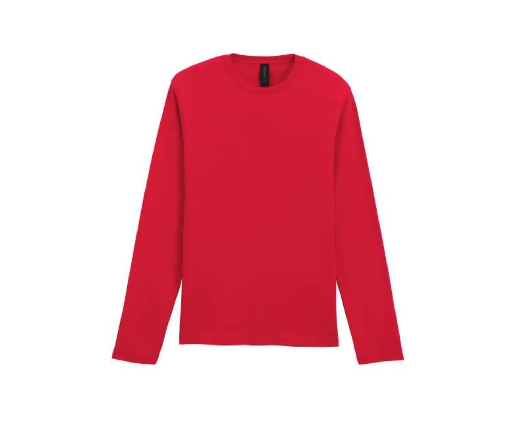 Red long-sleeve shirt on a white background