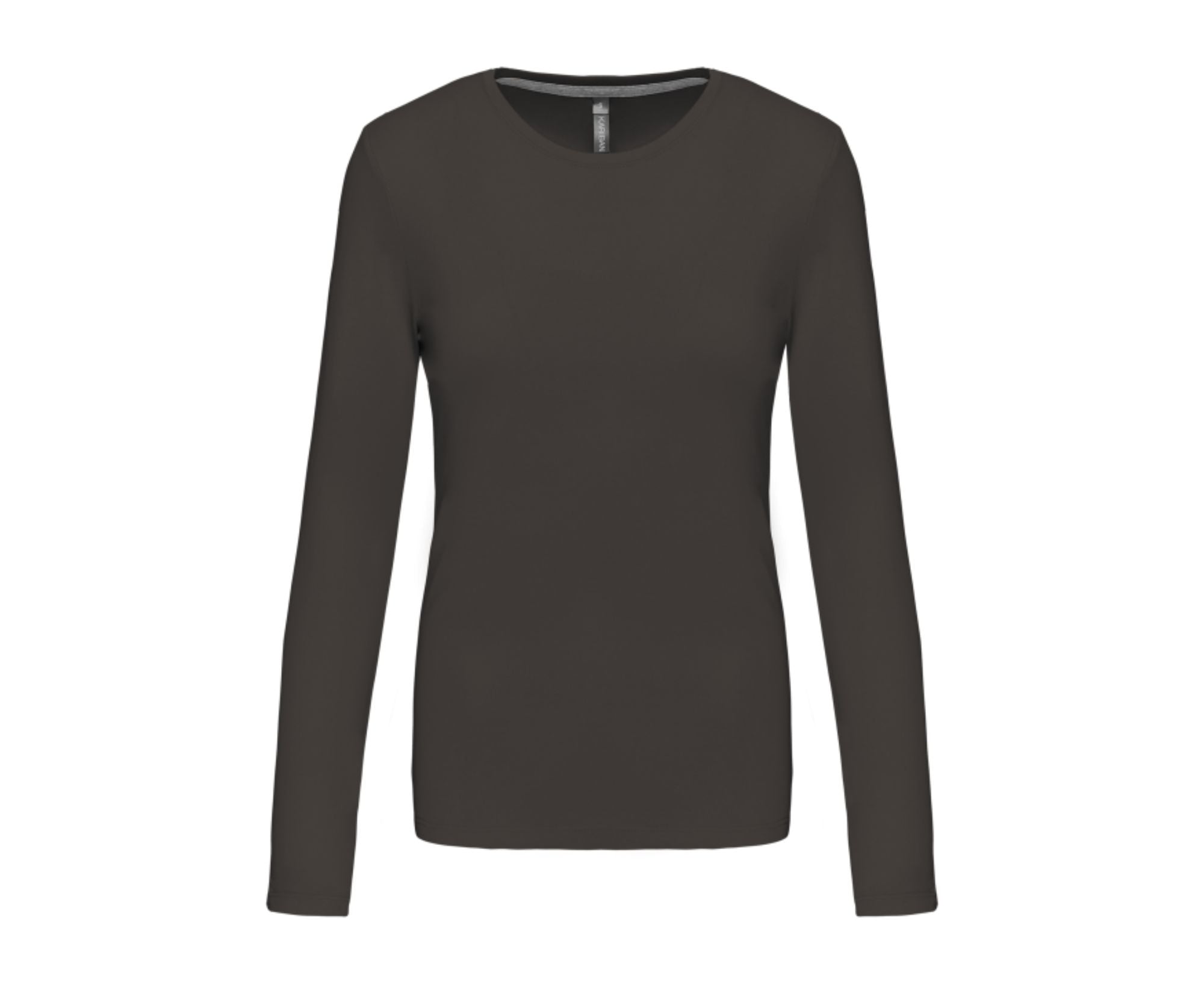 KA383 | Ladies Long Sleeve Crew Neck T-Shirt Dark Grey
