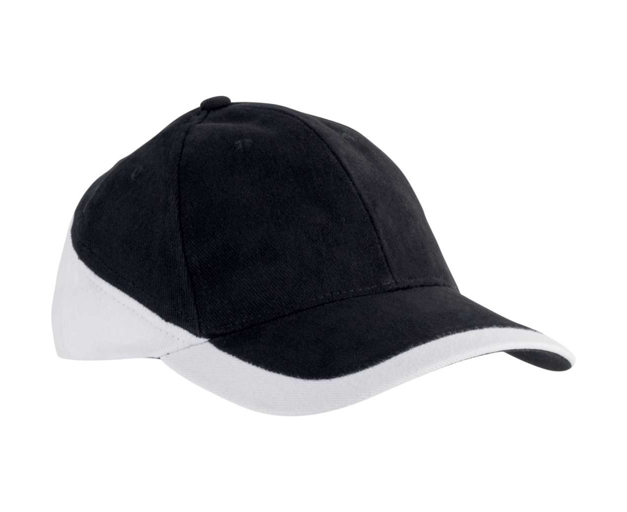 KP045 | 6 Panel 2-Tone Racing Cap Black | White