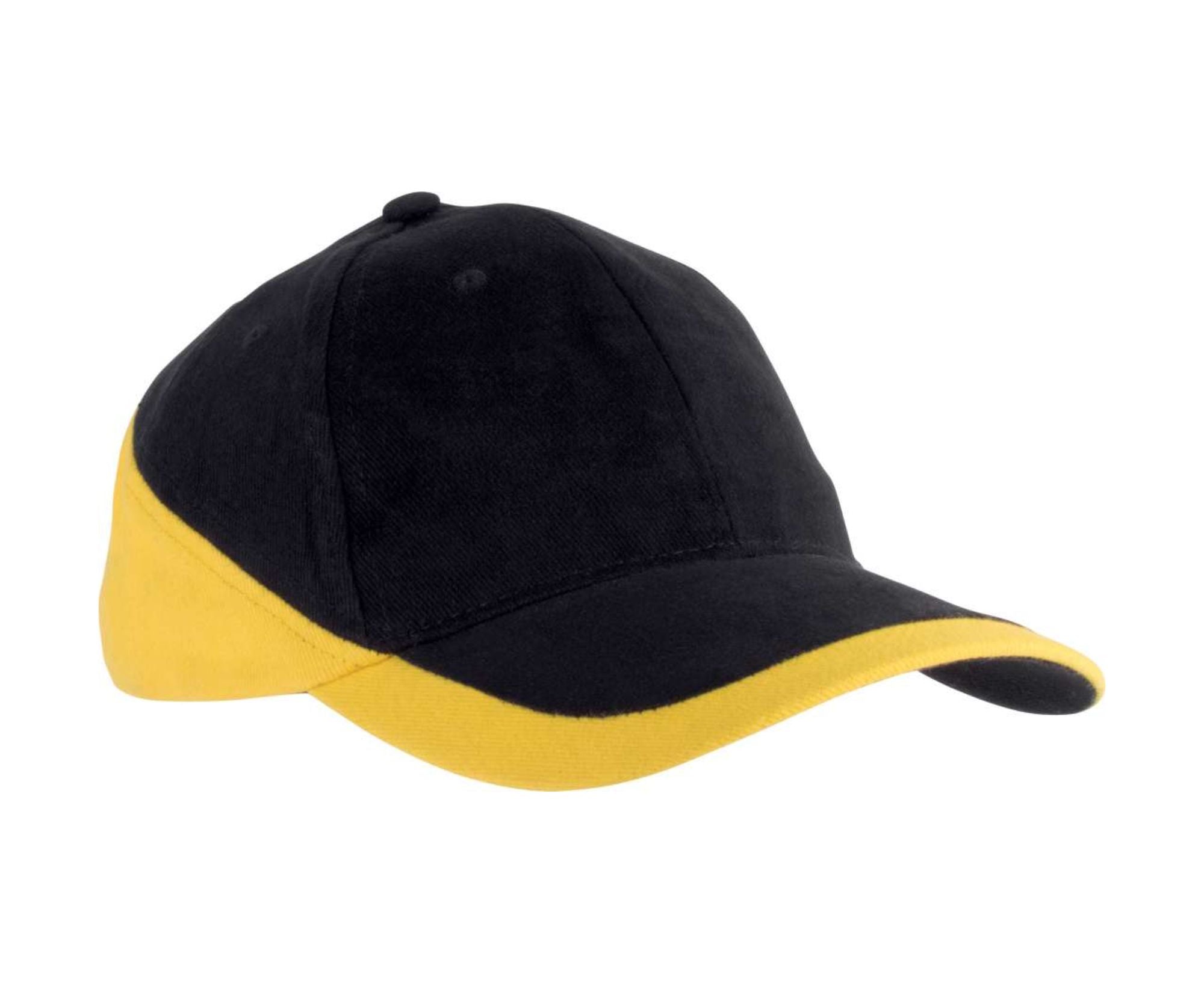 KP045 | 6 Panel 2-Tone Racing Cap Black | Yellow