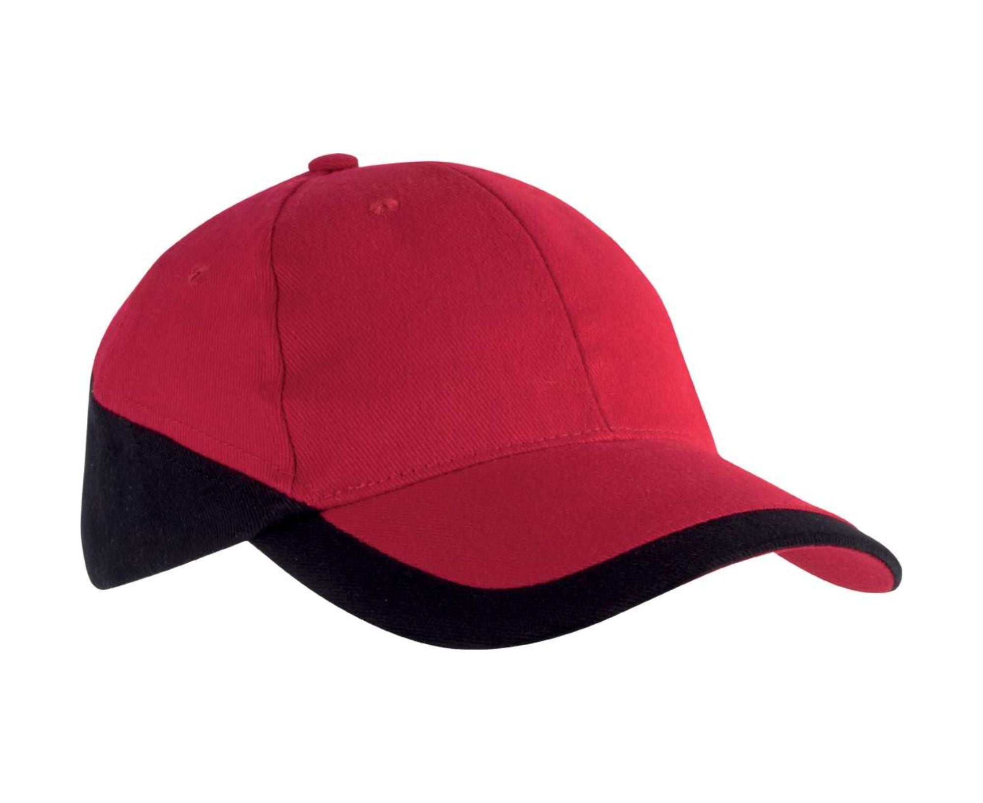 KP045 | 6 Panel 2-Tone Racing Cap Red | Black