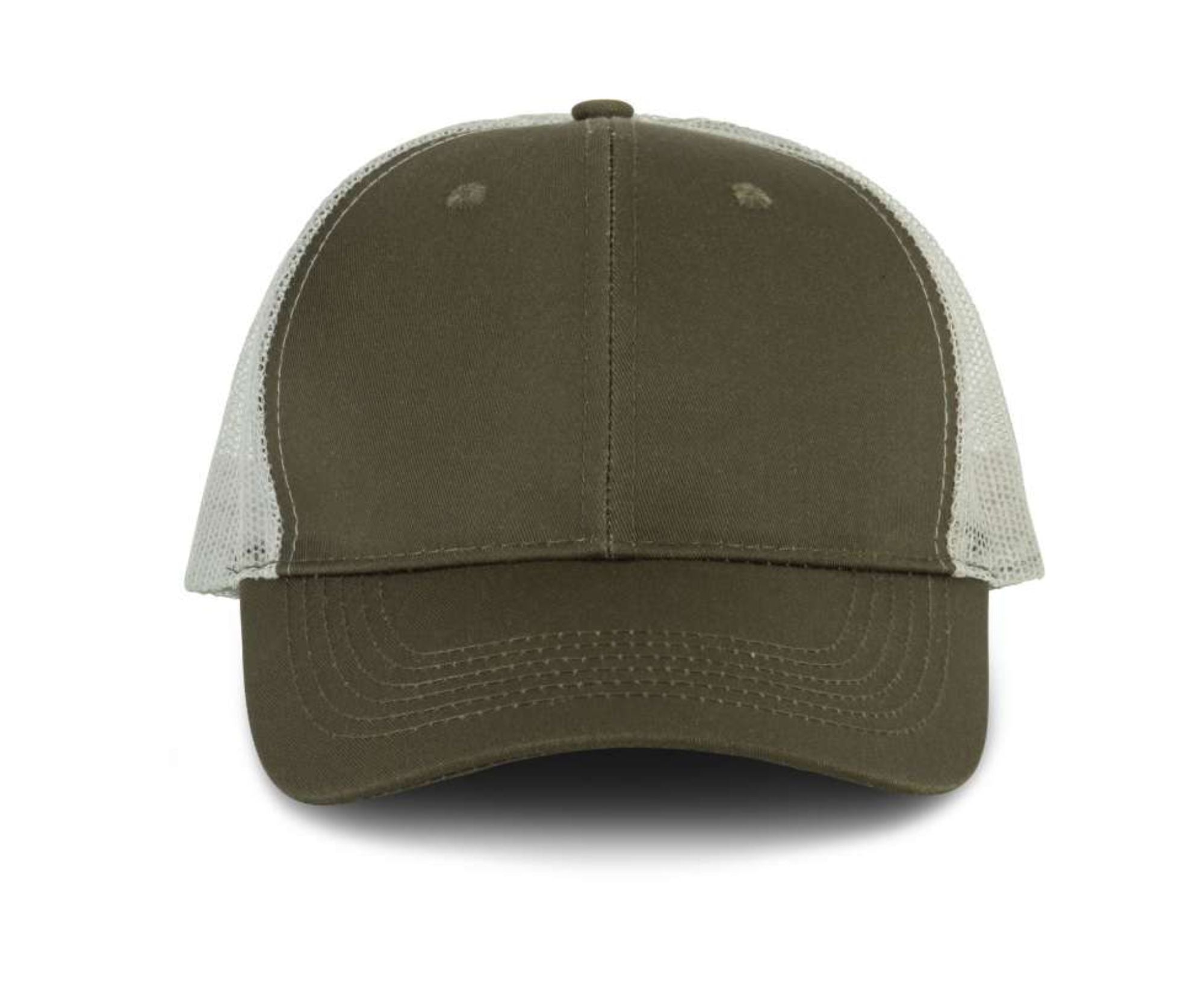 KP110 | OEKOTEX Certified Trucker Cap Khaki | Light Grey