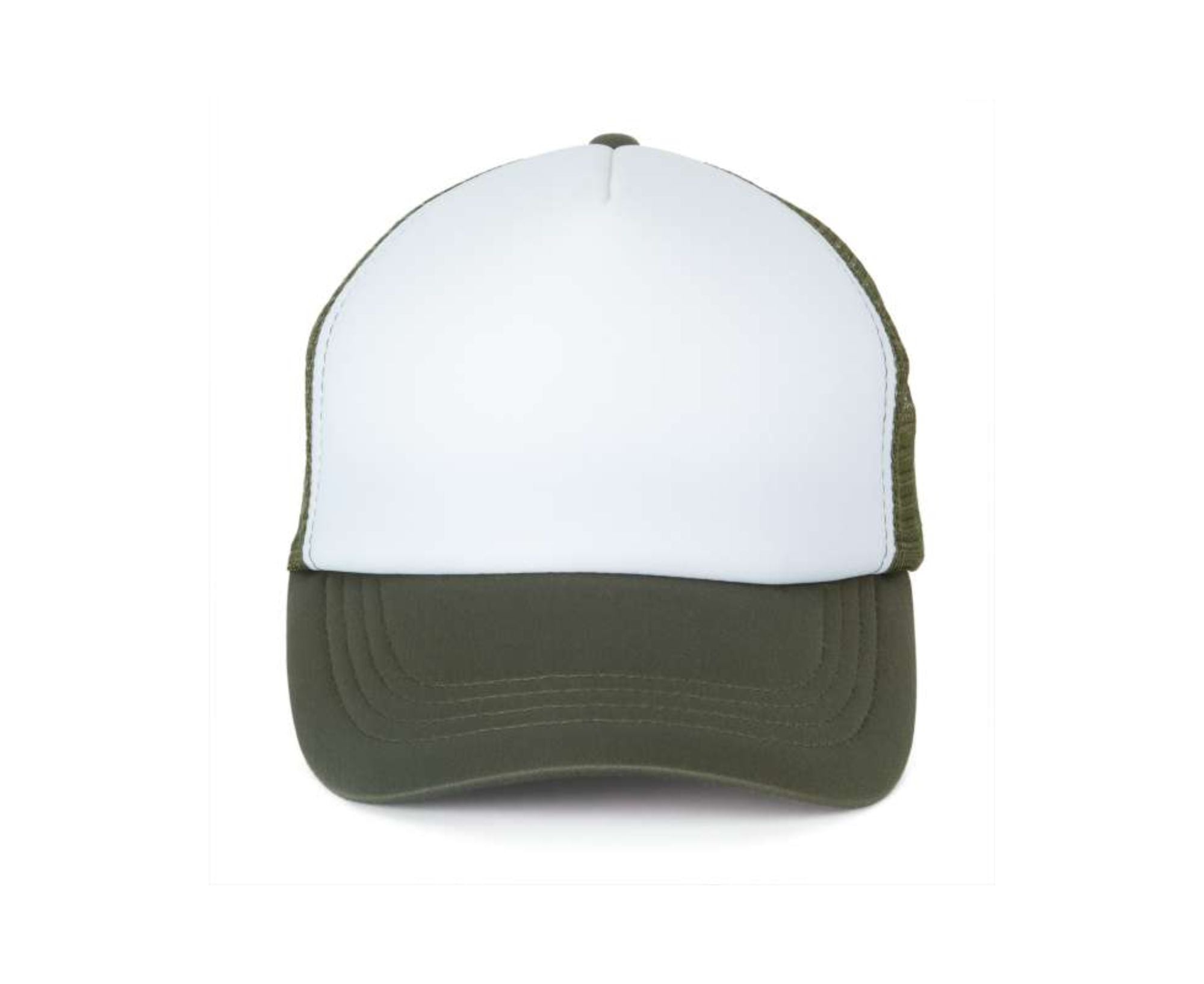 KP111 | 5 Panels Trucker Mesh Cap White | Grape Leaf