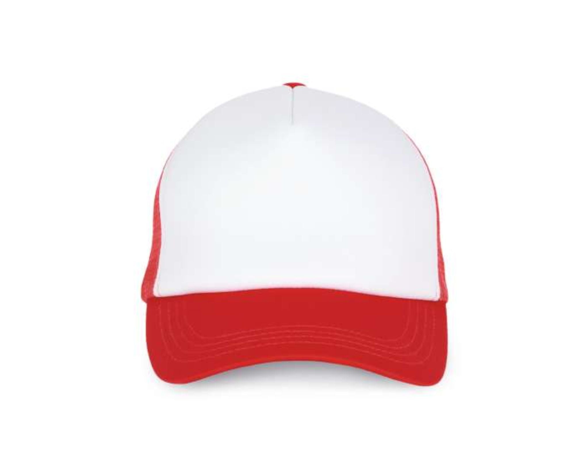 KP111 | 5 Panels Trucker Mesh Cap White | Red
