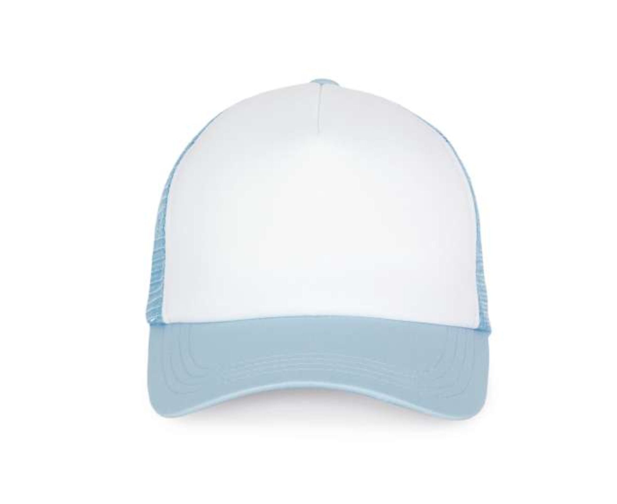 KP111 | 5 Panels Trucker Mesh Cap White | Sky Blue