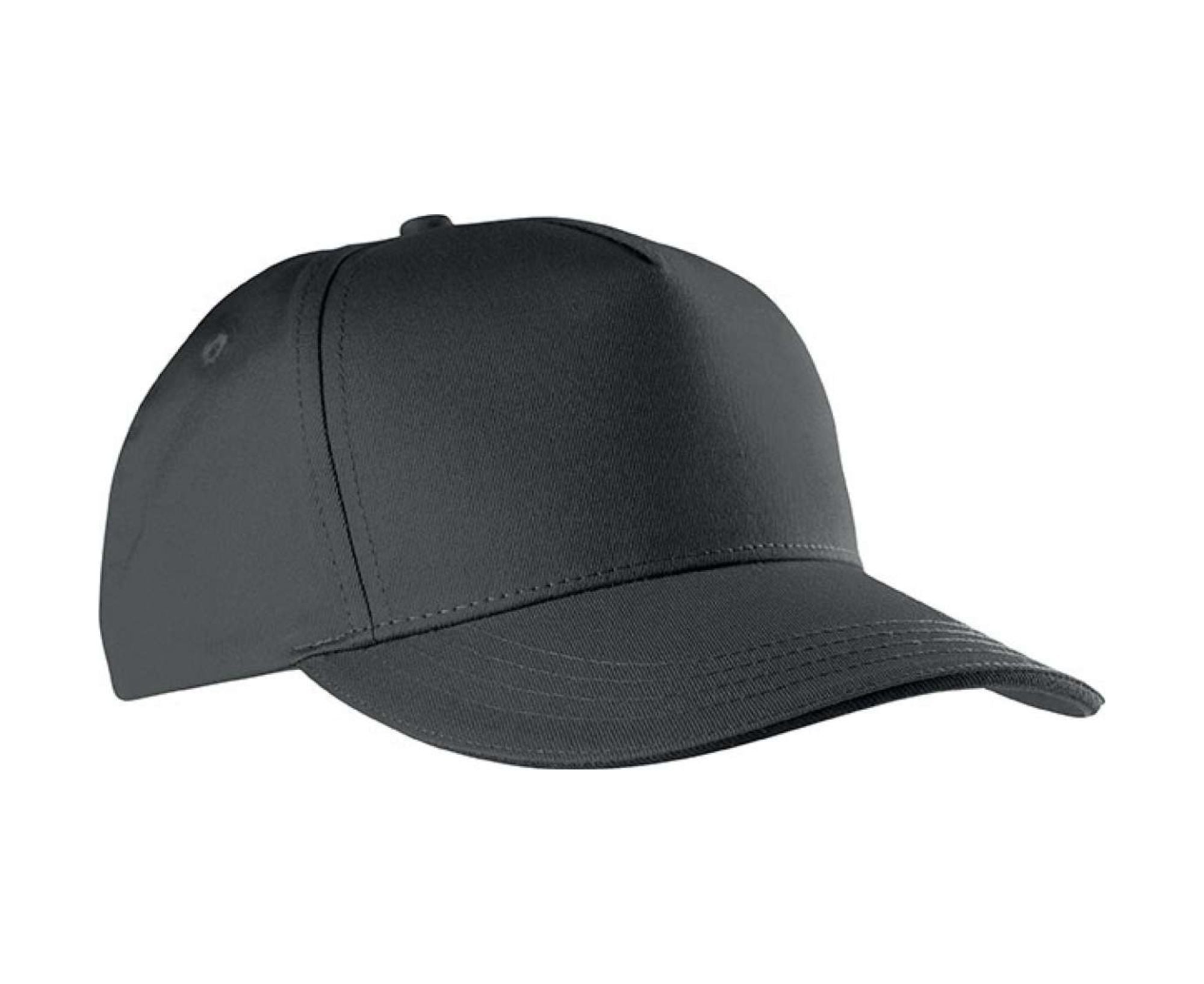 KP130 | 5 Panels Sandwich Peak Cap Dark Grey | Black