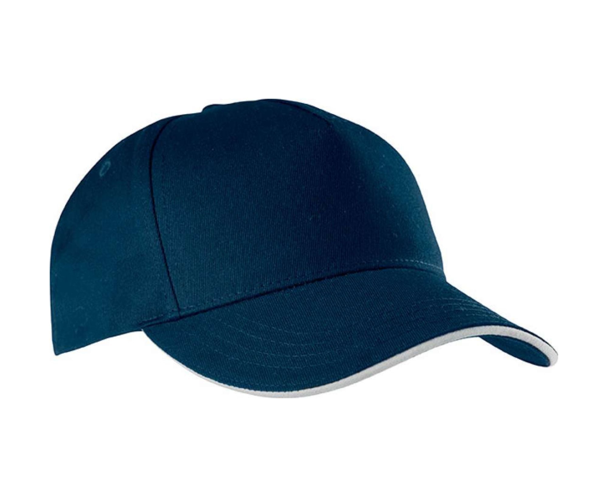 KP130 | 5 Panels Sandwich Peak Cap Navy | White