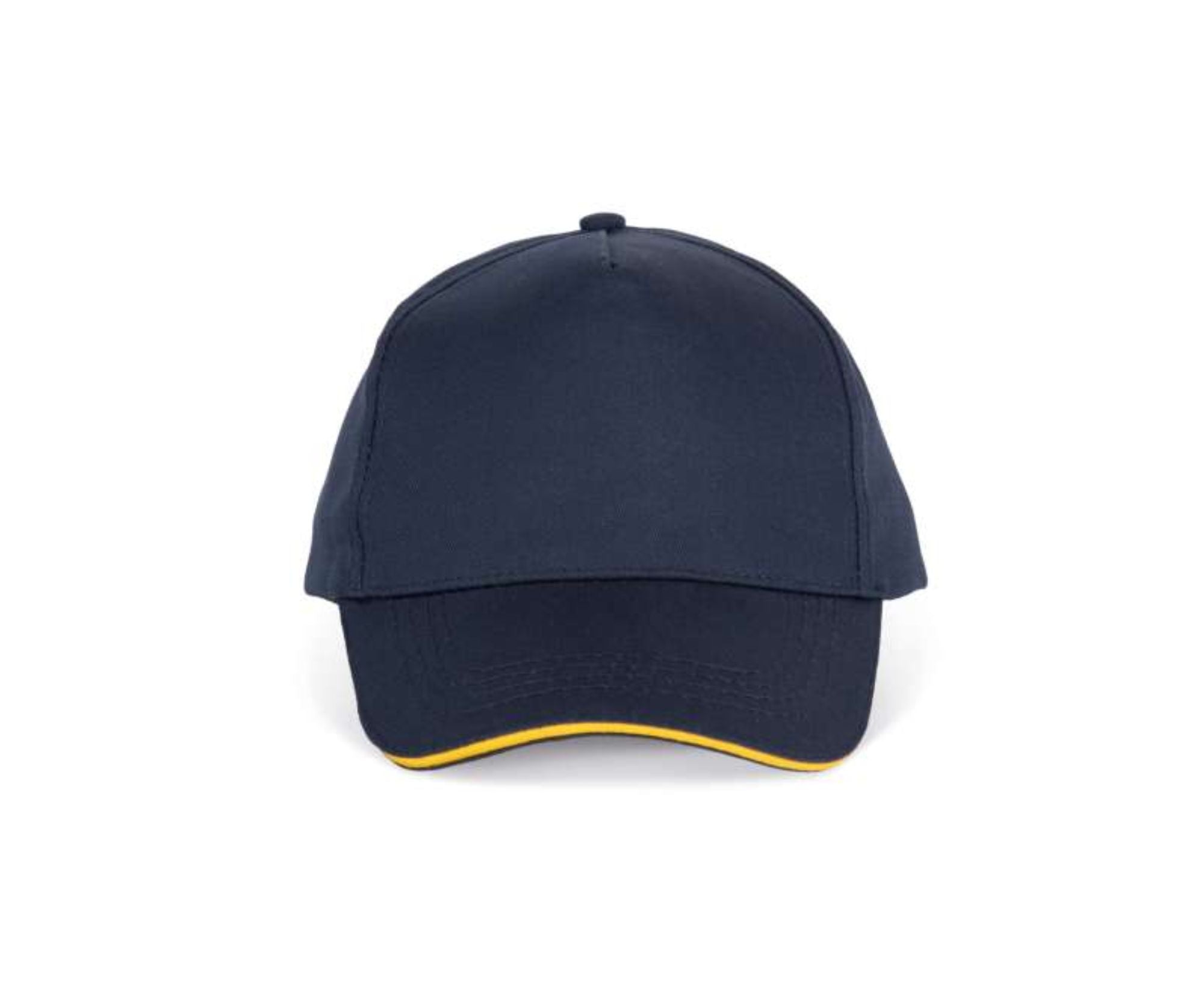 KP130 | 5 Panels Sandwich Peak Cap Navy | Yellow