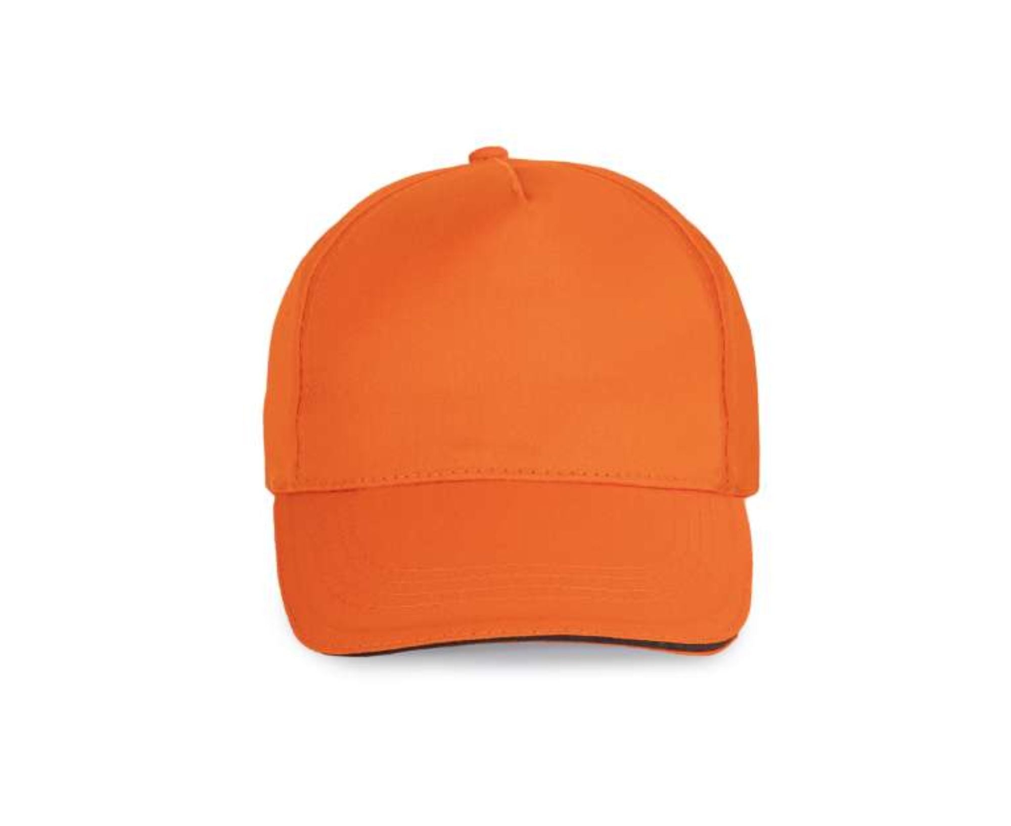 KP130 | 5 Panels Sandwich Peak Cap Orange | Dark Grey