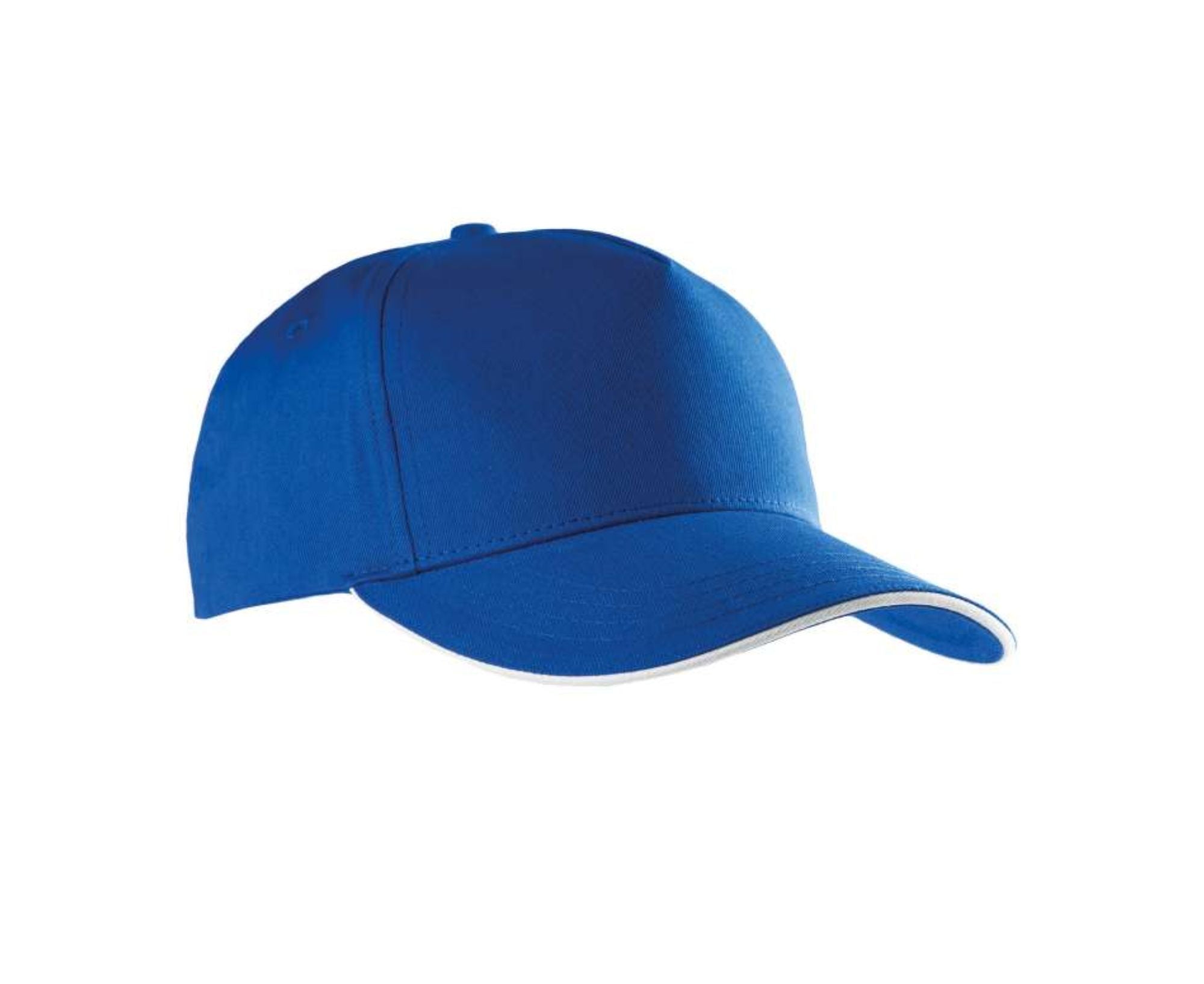 KP130 | 5 Panels Sandwich Peak Cap Royal Blue | White