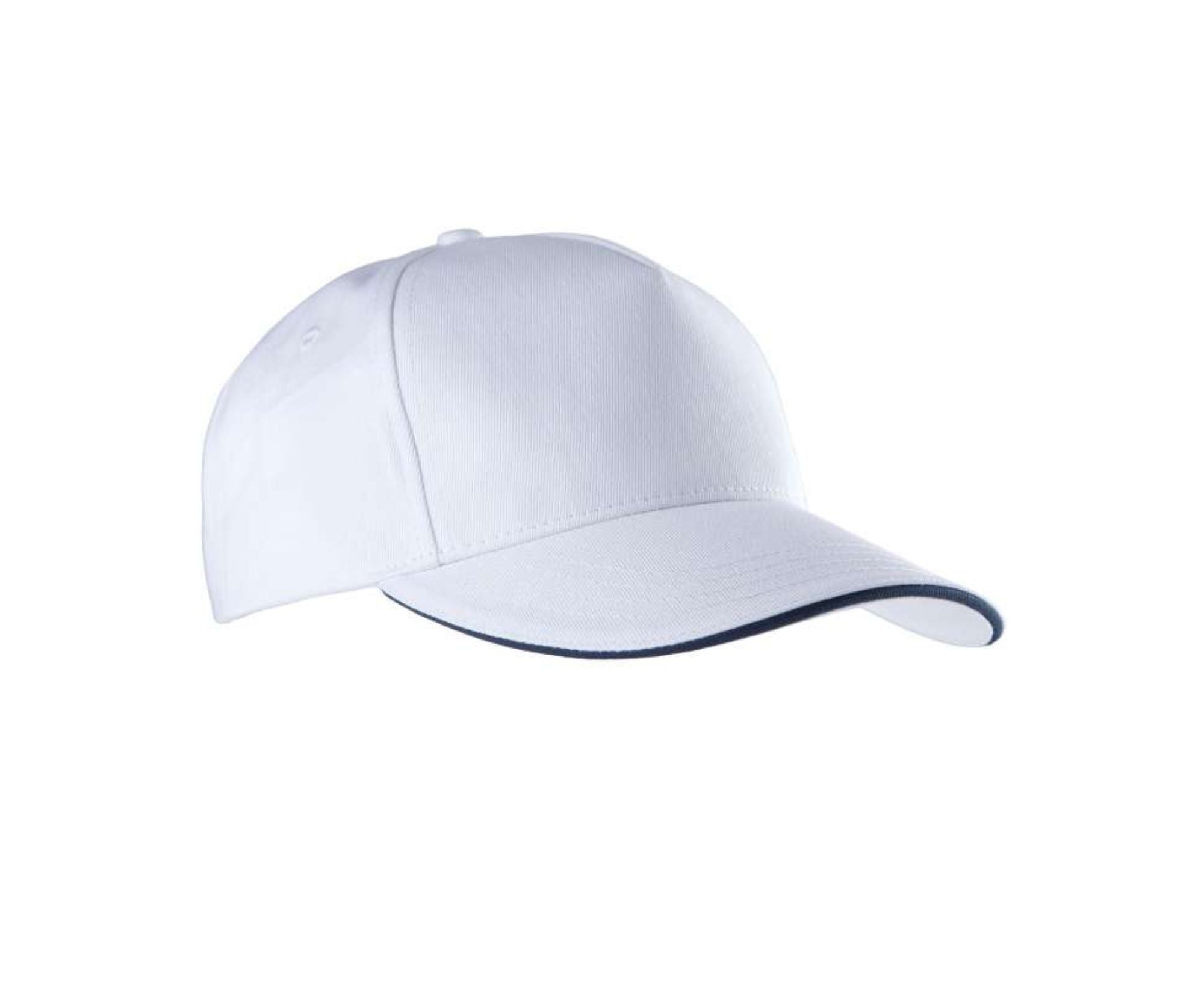 KP130 | 5 Panels Sandwich Peak Cap White | Navy
