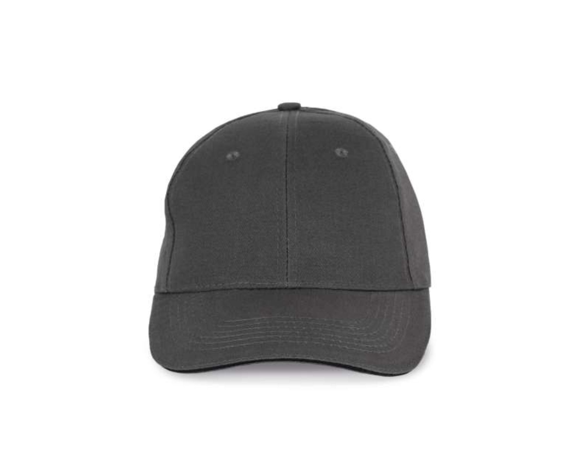 KP153 | 6 Panels Sandwich Peak Cap Dark Grey | Black