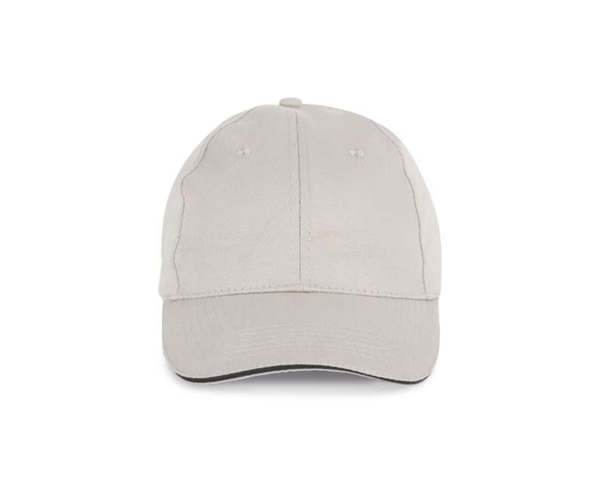 KP153 | 6 Panels Sandwich Peak Cap Light Grey | Dark Grey