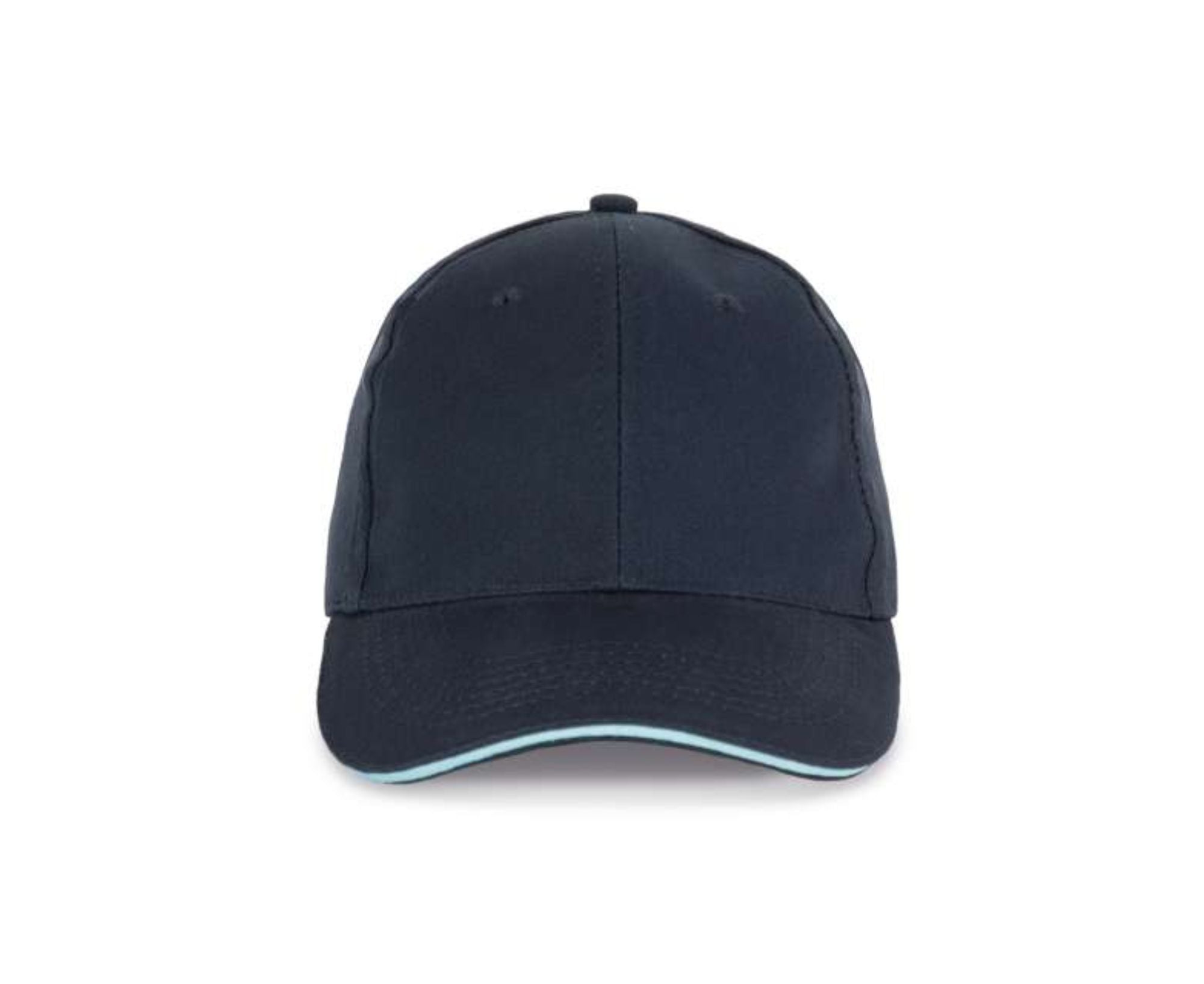 KP153 | 6 Panels Sandwich Peak Cap Navy | Sky Blue