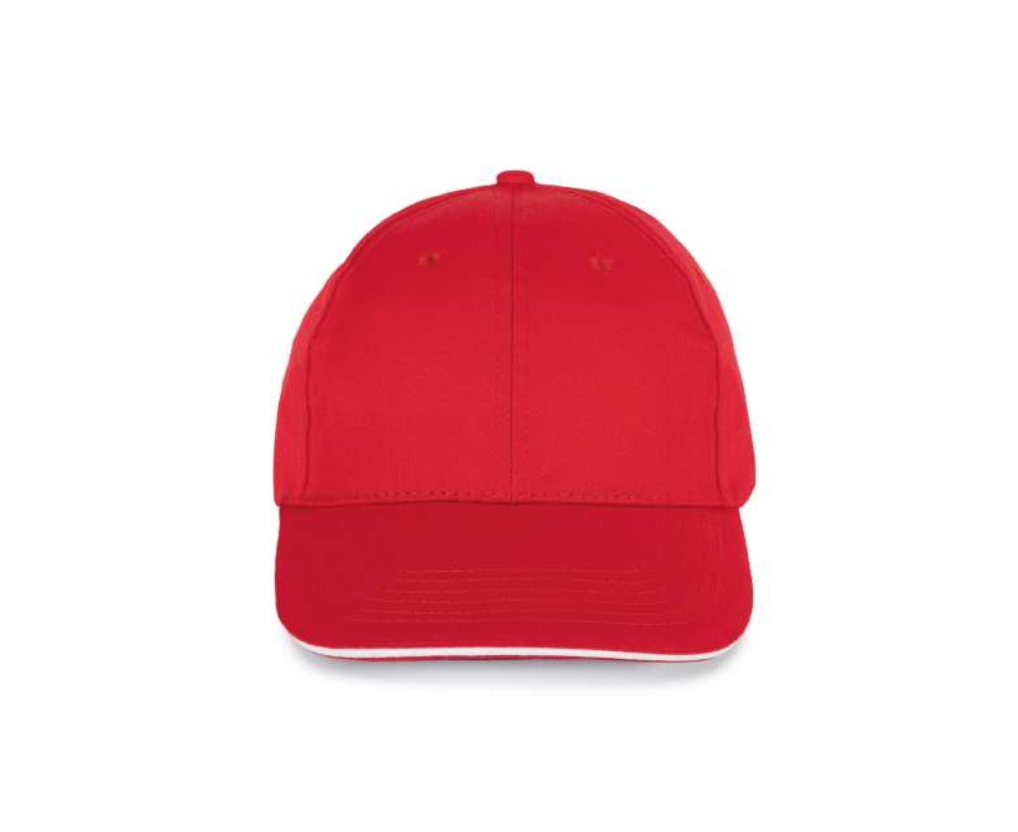 KP153 | 6 Panels Sandwich Peak Cap Red | White