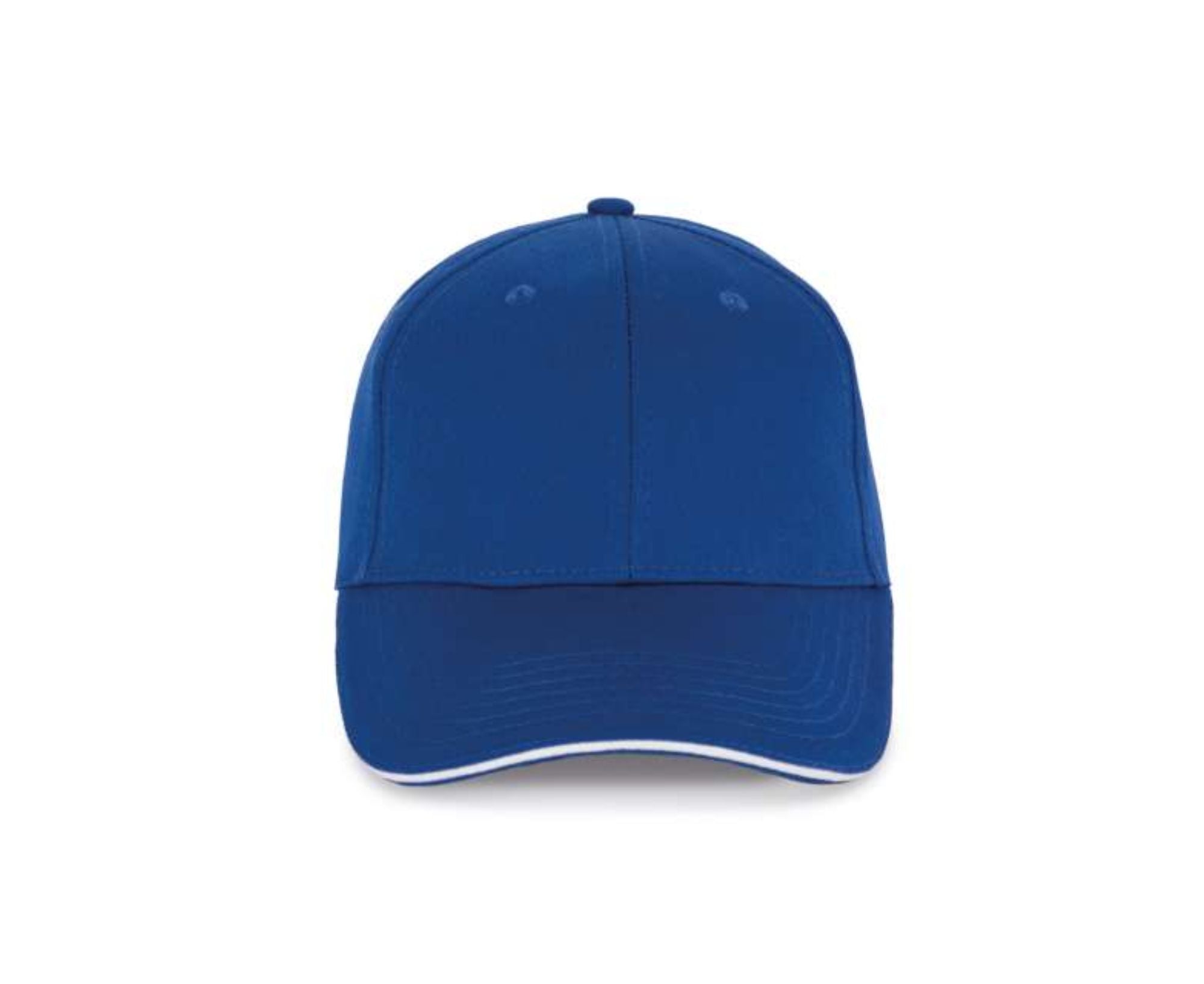 KP153 | 6 Panels Sandwich Peak Cap Royal Blue | White