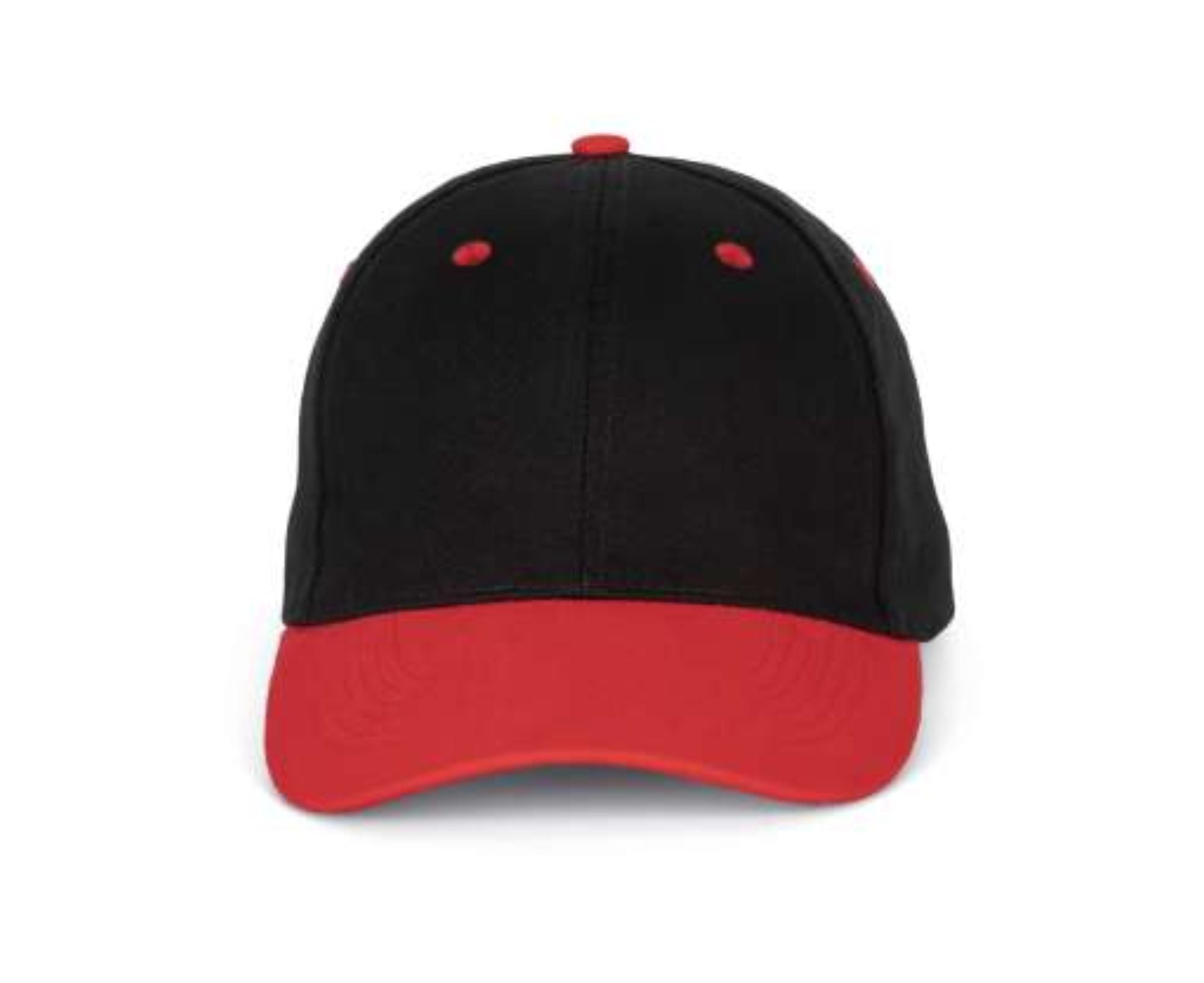 KP188 | 6 Panels Cotton Cap Black | Red