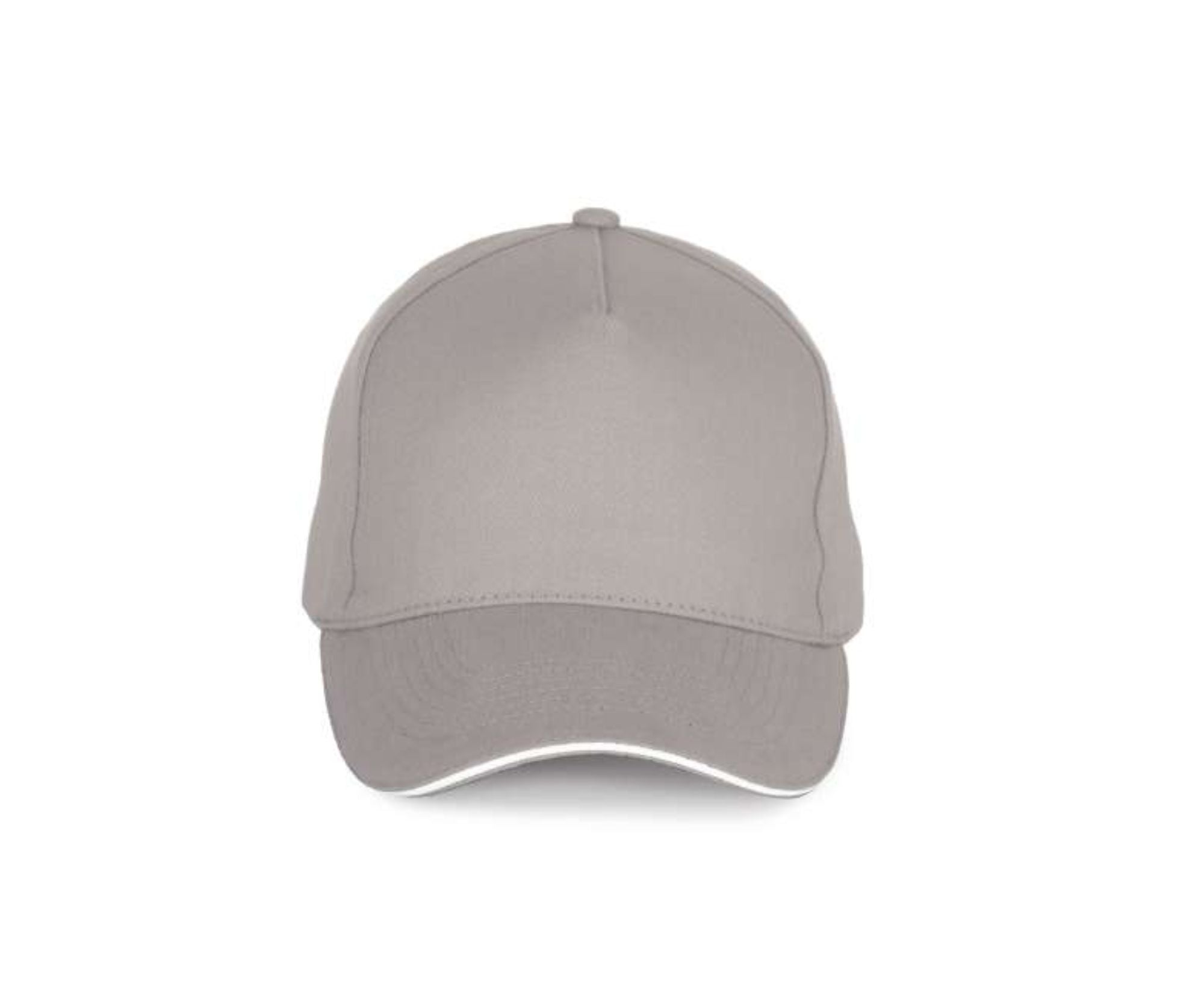 KP189 | 5 Panels Cotton Sandwich Cap Beige | White