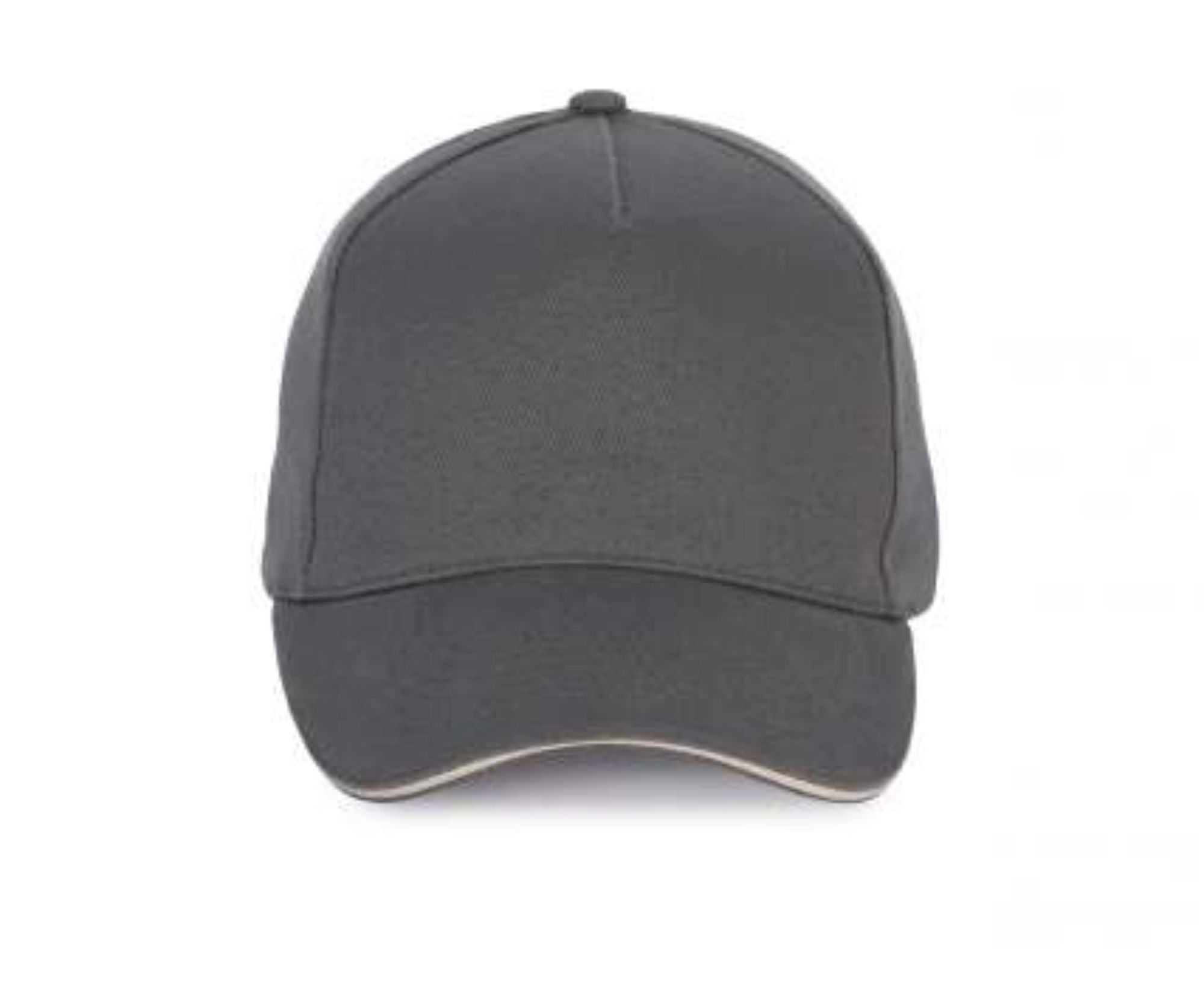 KP189 | 5 Panels Cotton Sandwich Cap Dark Grey | Light Grey