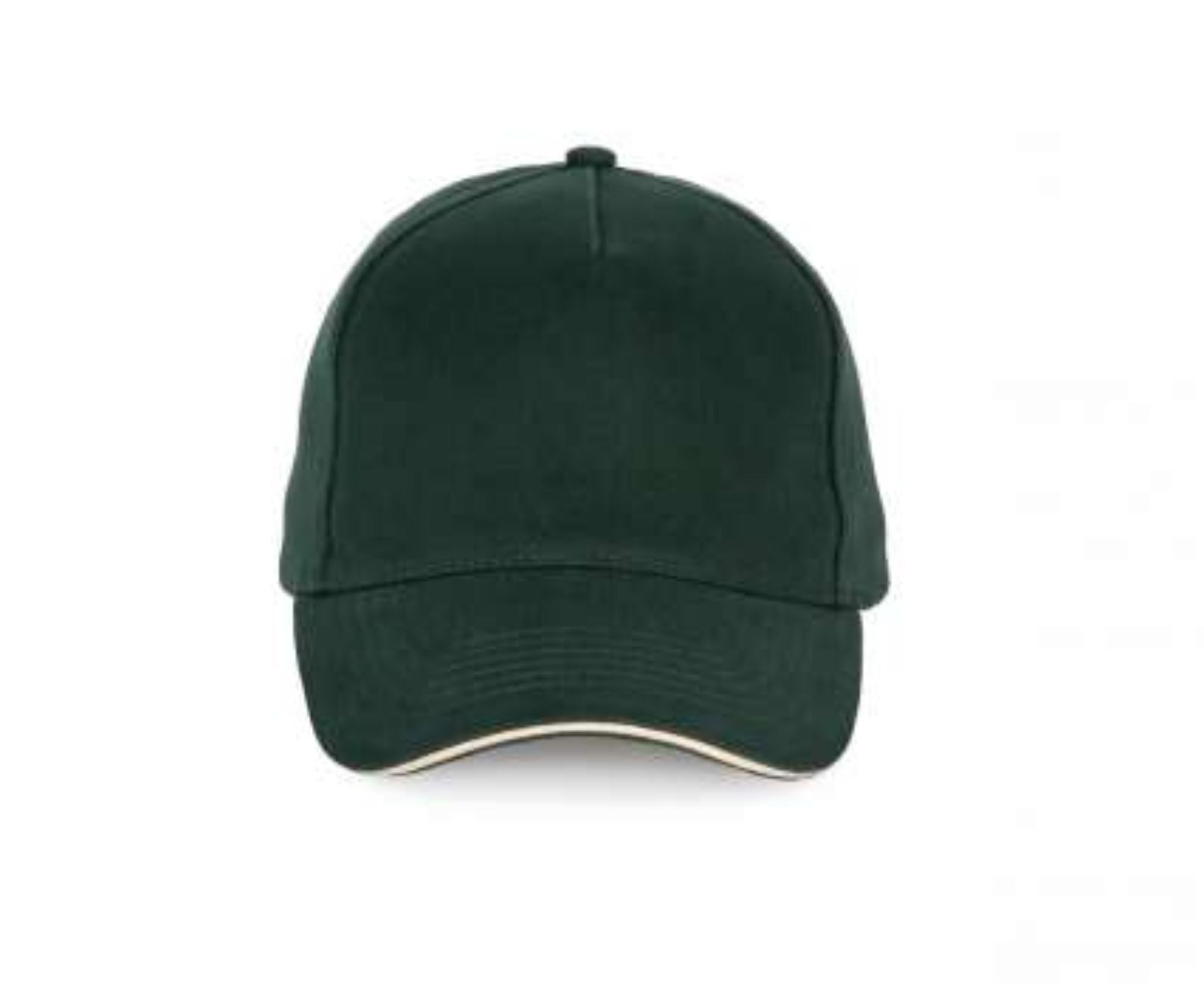 KP189 | 5 Panels Cotton Sandwich Cap Forest Green | Beige