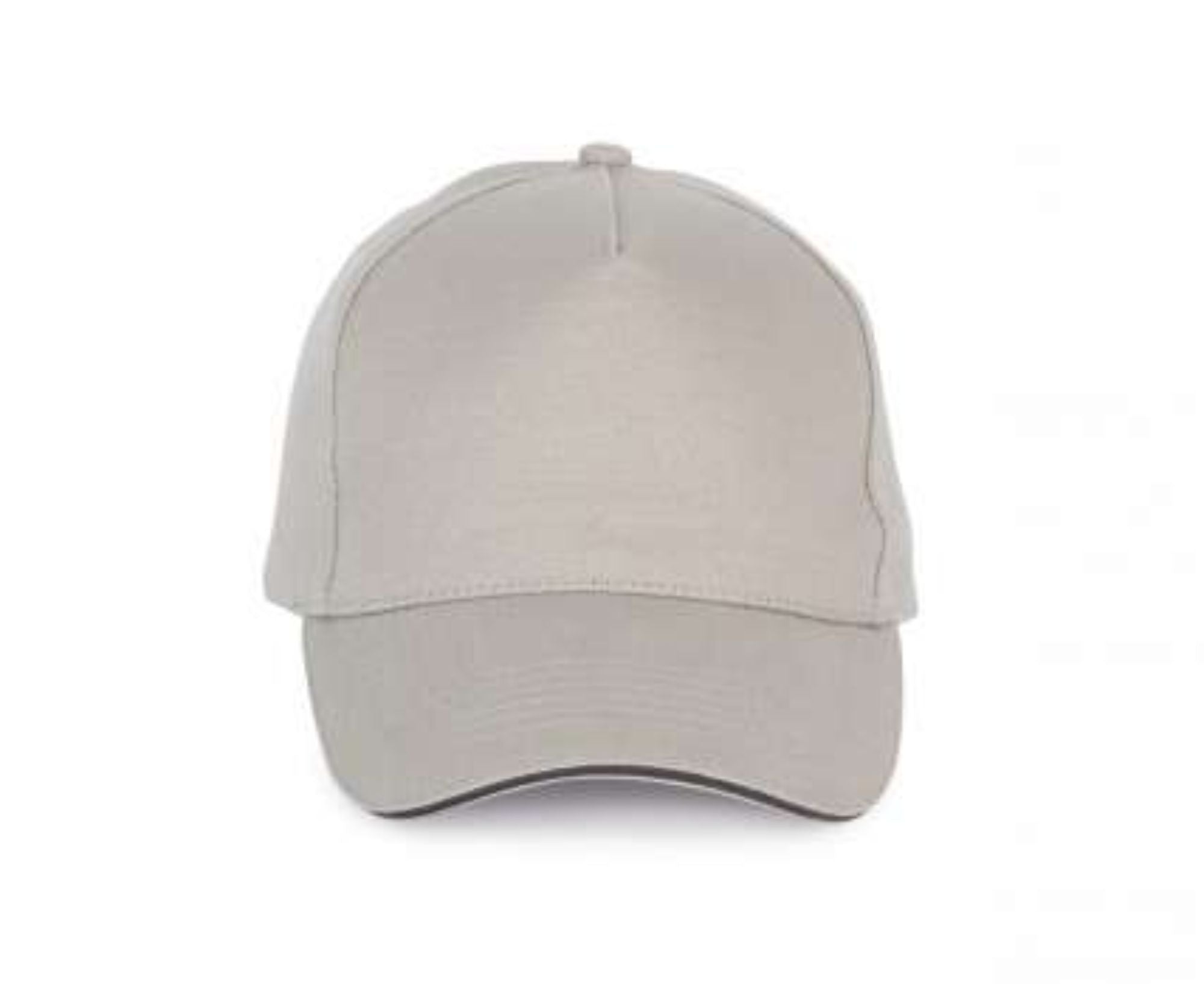 KP189 | 5 Panels Cotton Sandwich Cap Light Grey | Dark Grey