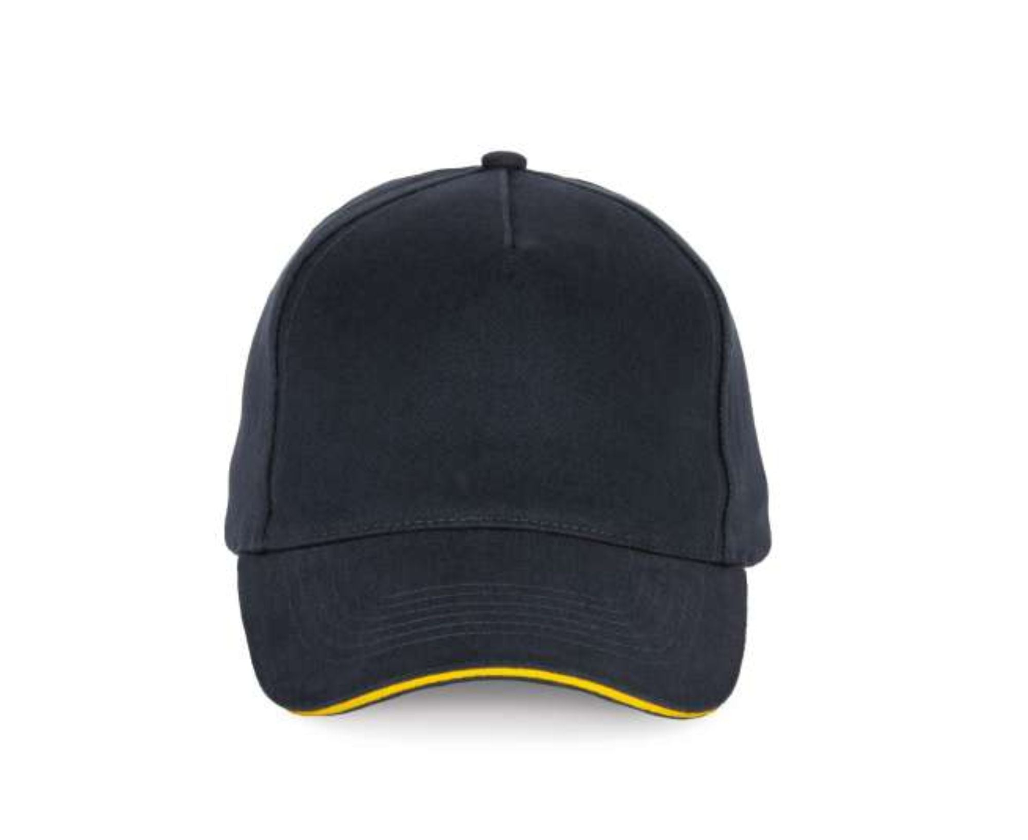 KP189 | 5 Panels Cotton Sandwich Cap Navy | Yellow