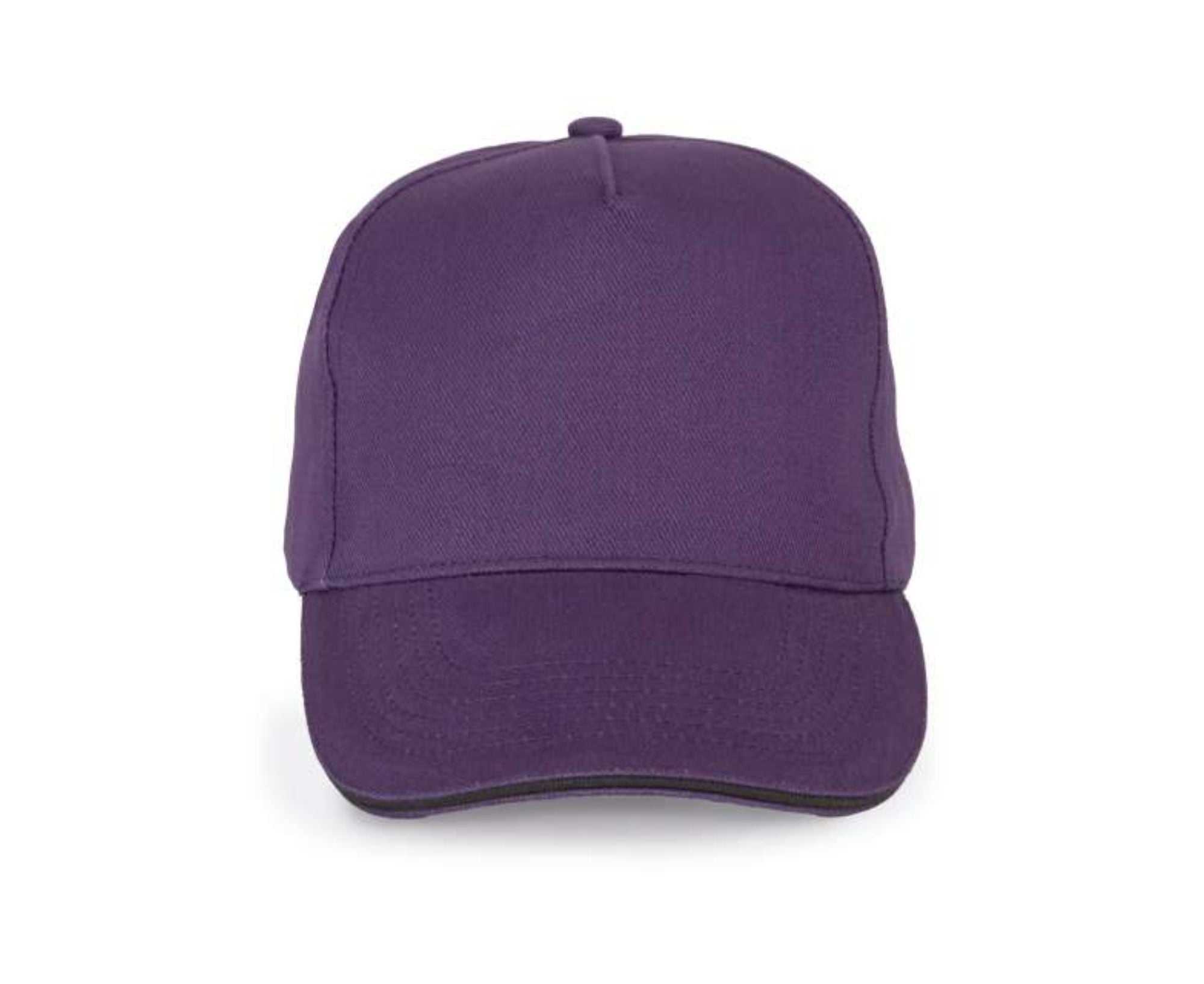 KP189 | 5 Panels Cotton Sandwich Cap Purple | Dark Grey
