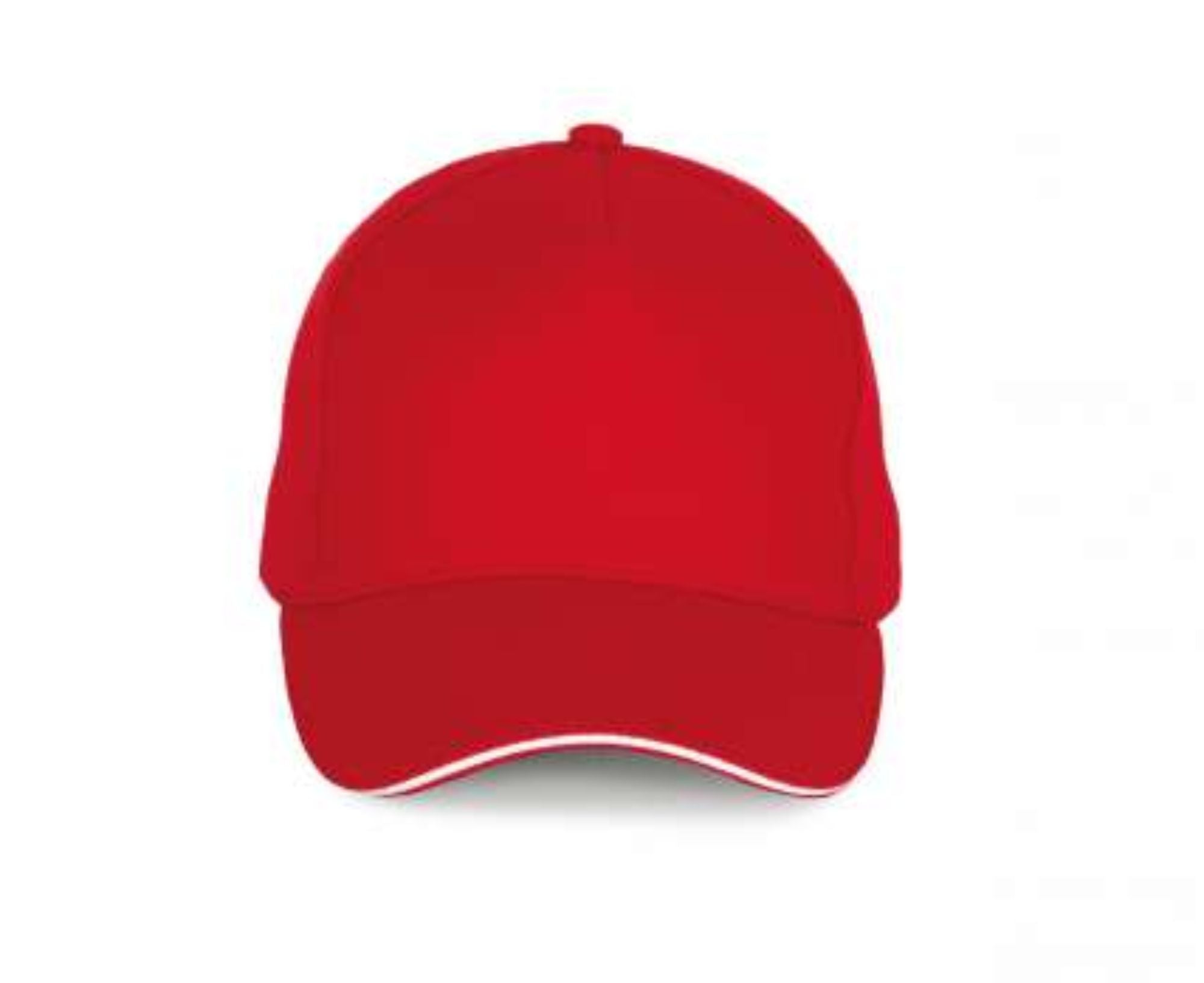 KP189 | 5 Panels Cotton Sandwich Cap Red | White