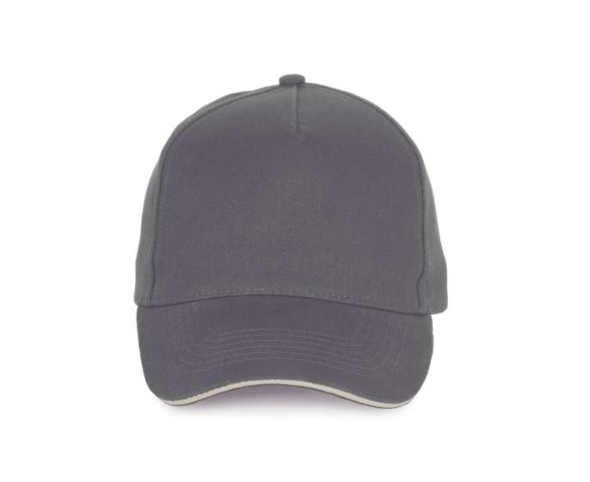 KP189 | 5 Panels Cotton Sandwich Cap Slate Grey | Light Grey