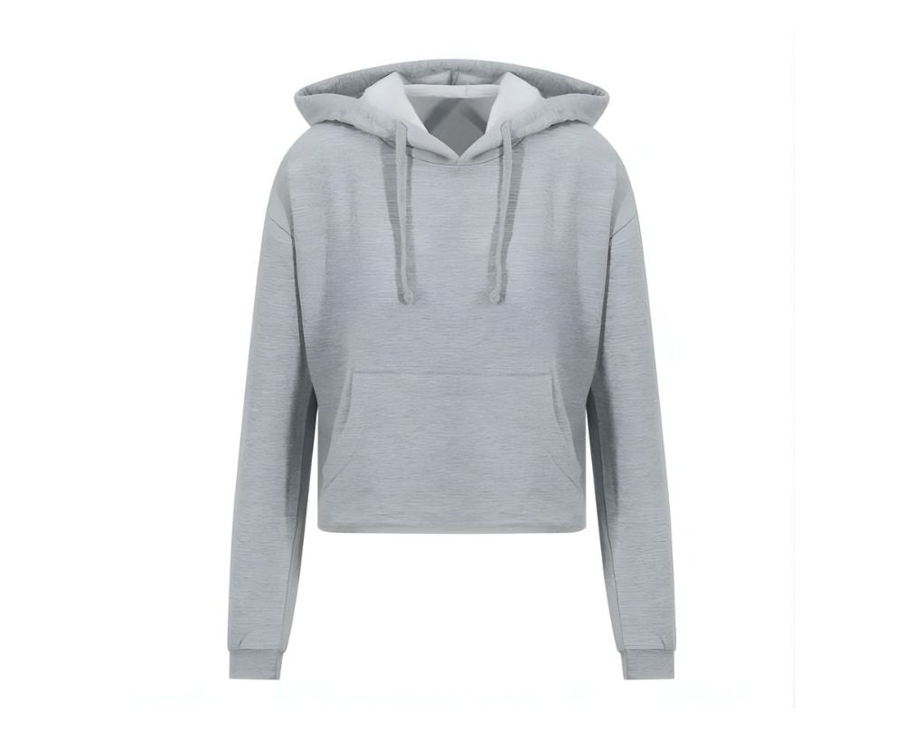 AWJH016 | Women's Cropped Hoodie Heather Grey