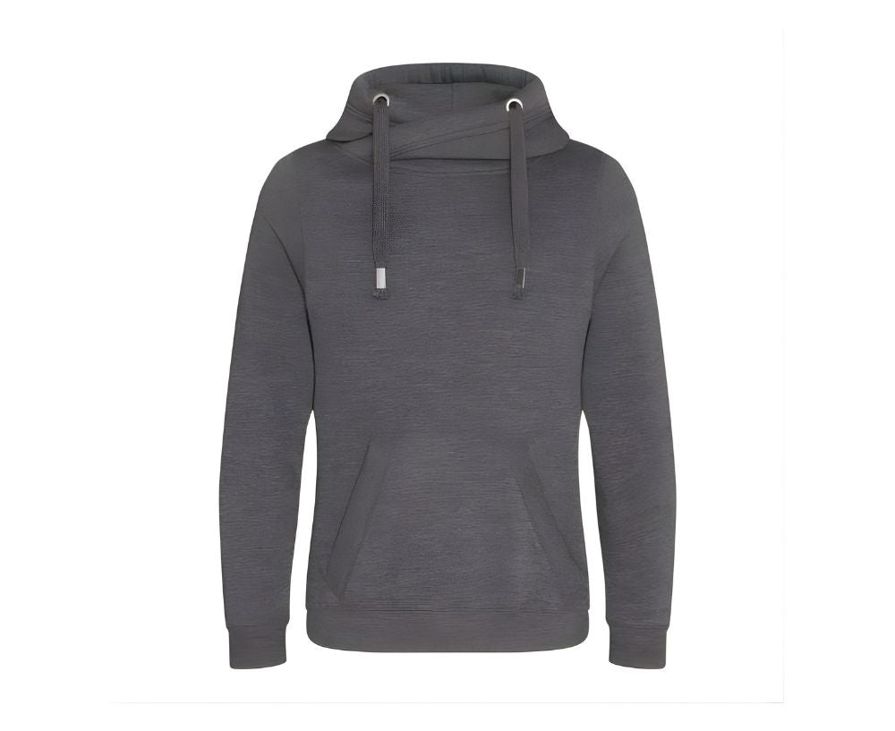 AWJH021 | Cross Neck Hoodie Charcoal
