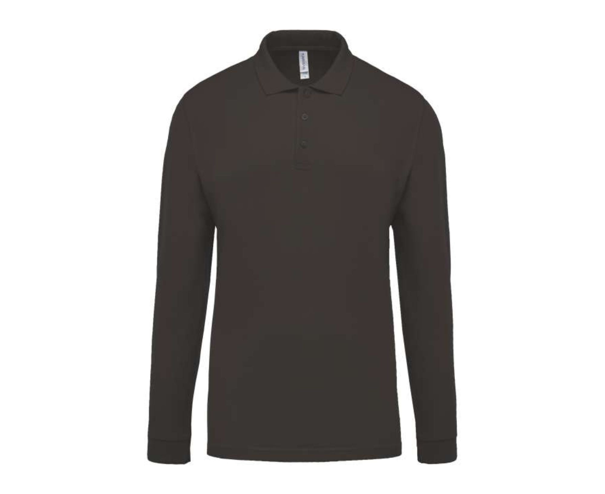 KA256 | Men's Long-Sleeved Piqué Polo Shirt Dark Grey