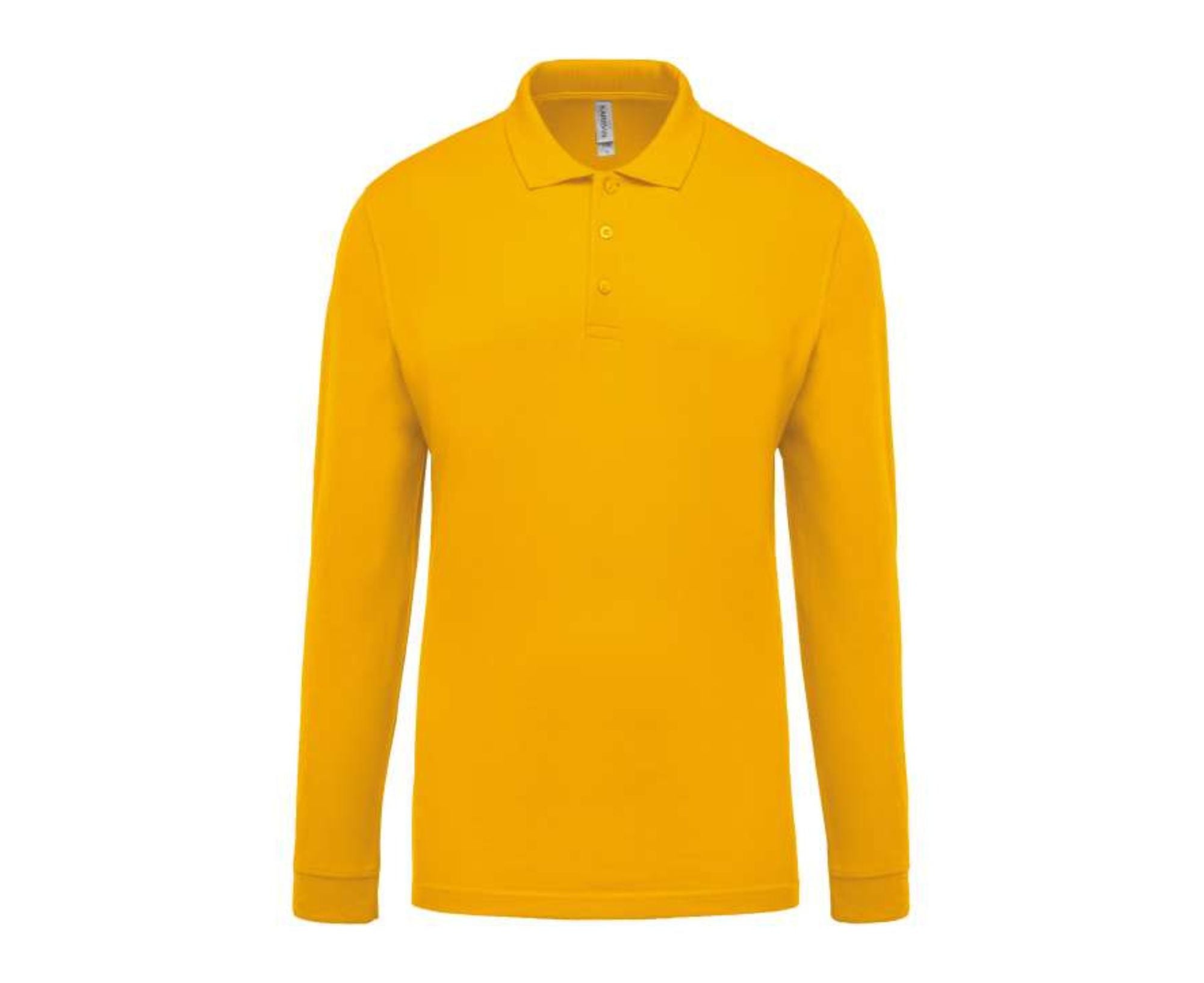KA256 | Men's Long-Sleeved Piqué Polo Shirt Yellow