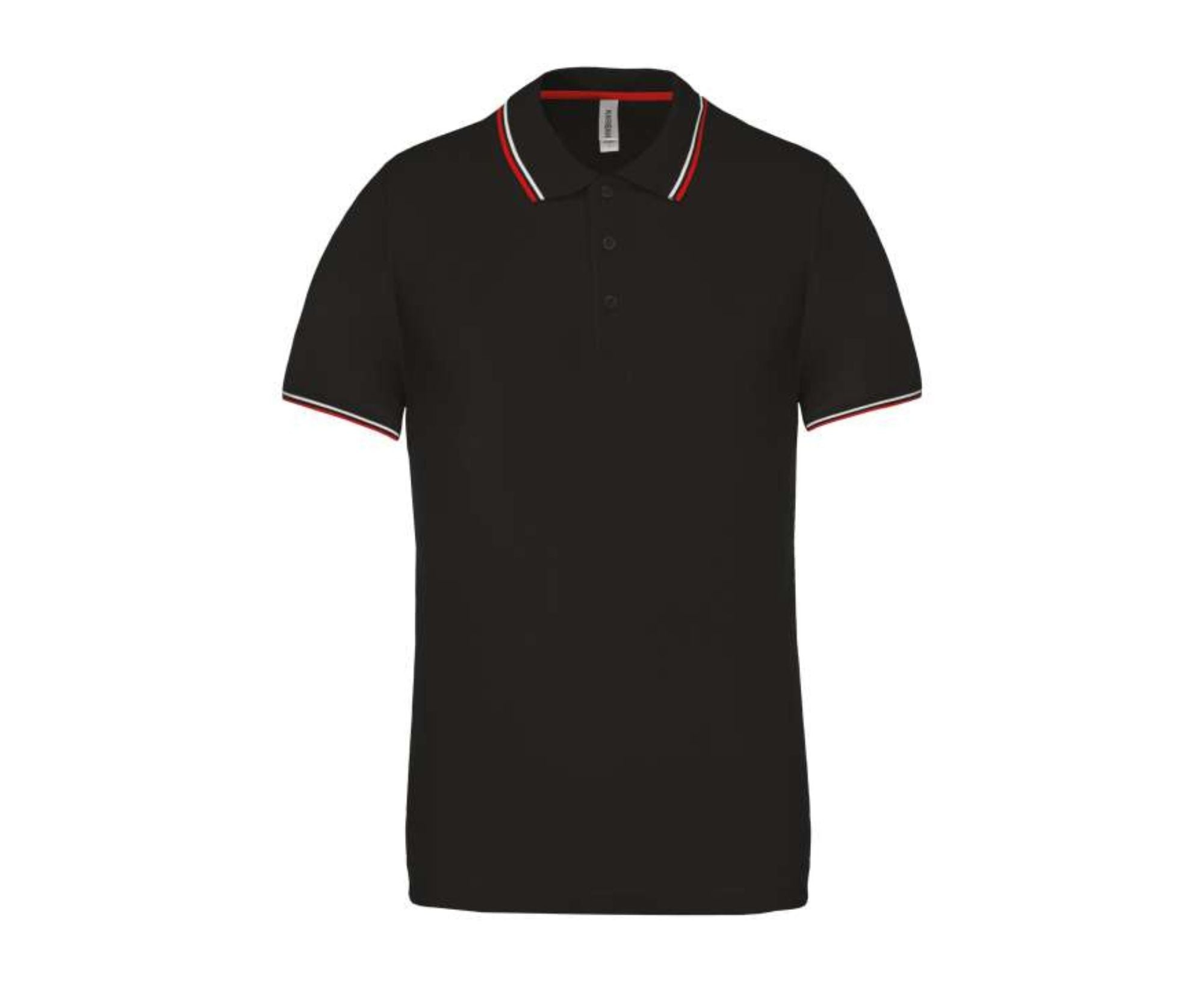 KA250 | Men's Short-Sleeved Polo Shirt Black | Red | White