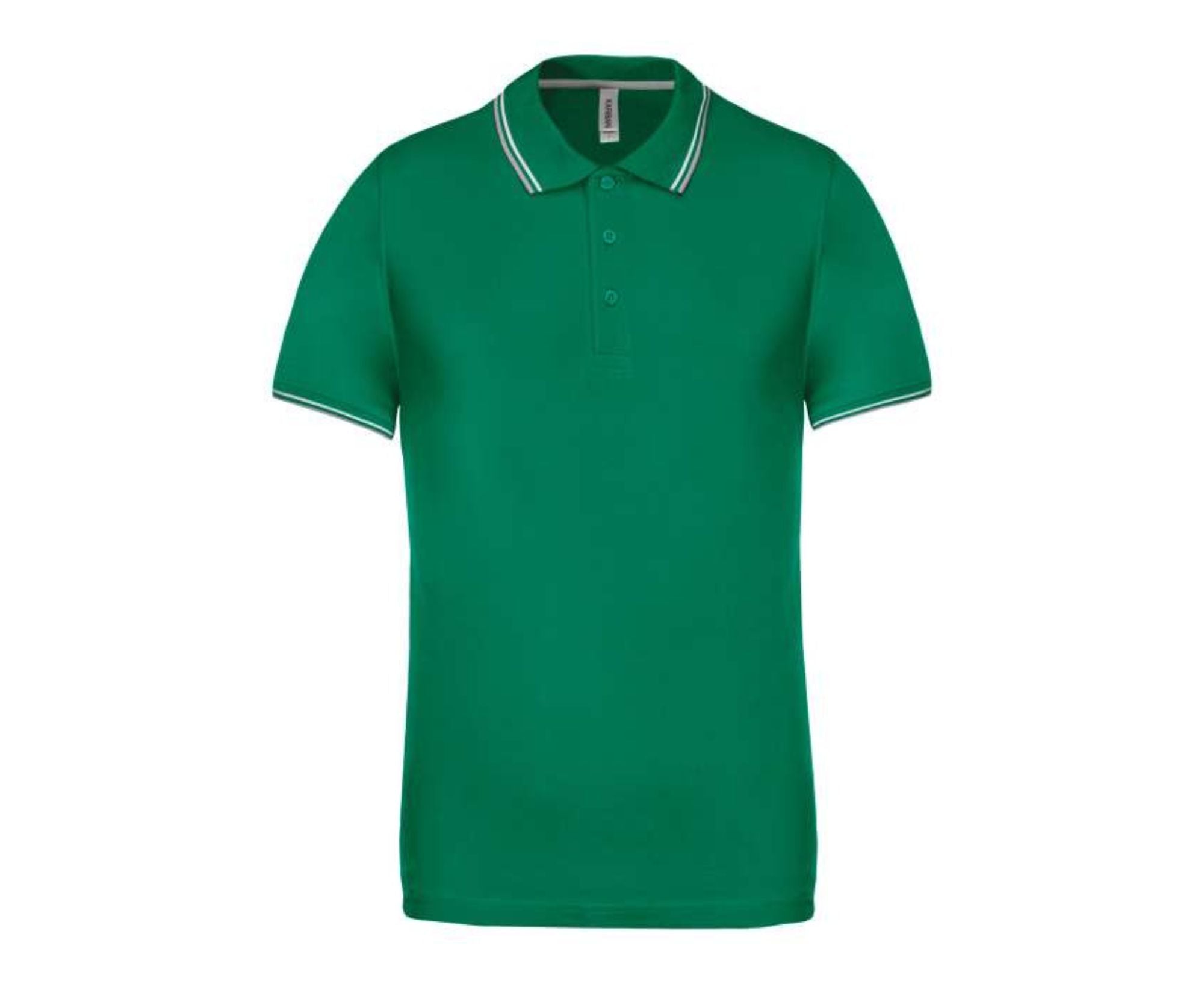 KA250 | Men's Short-Sleeved Polo Shirt Kelly Green | Light Grey | White
