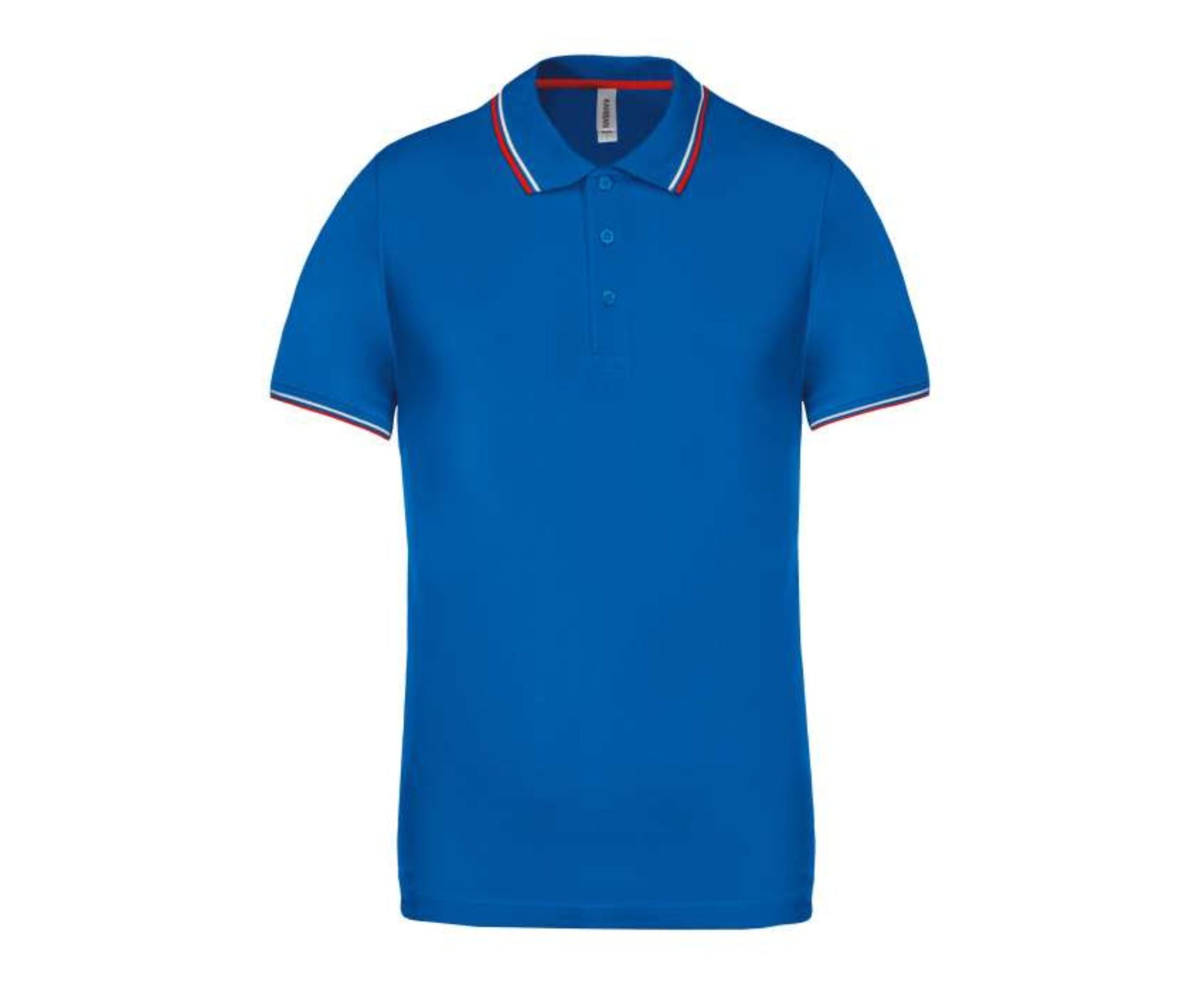 KA250 | Men's Short-Sleeved Polo Shirt Light Royal Blue | Red | White