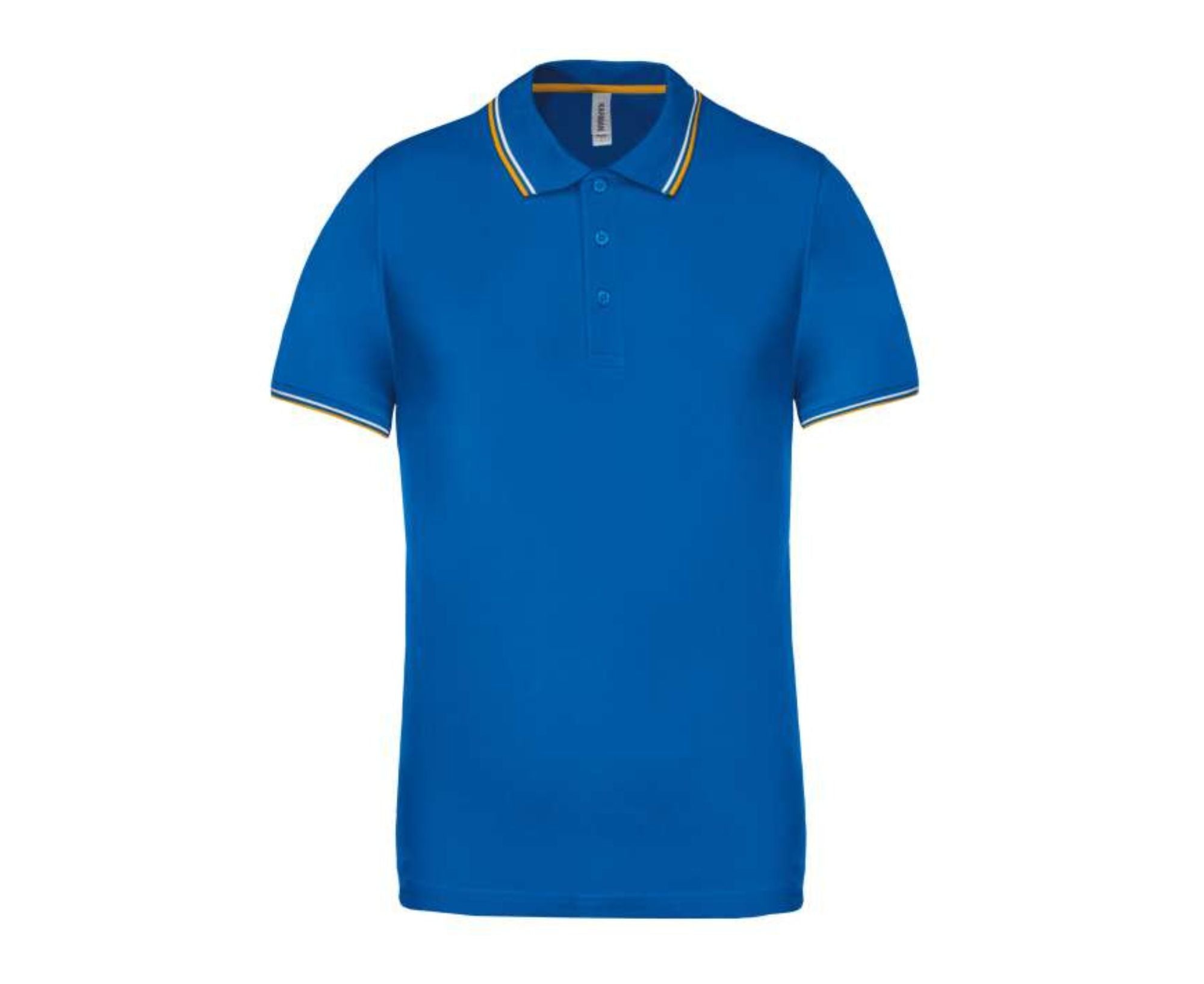 KA250 | Men's Short-Sleeved Polo Shirt Light Royal Blue | Yellow | White