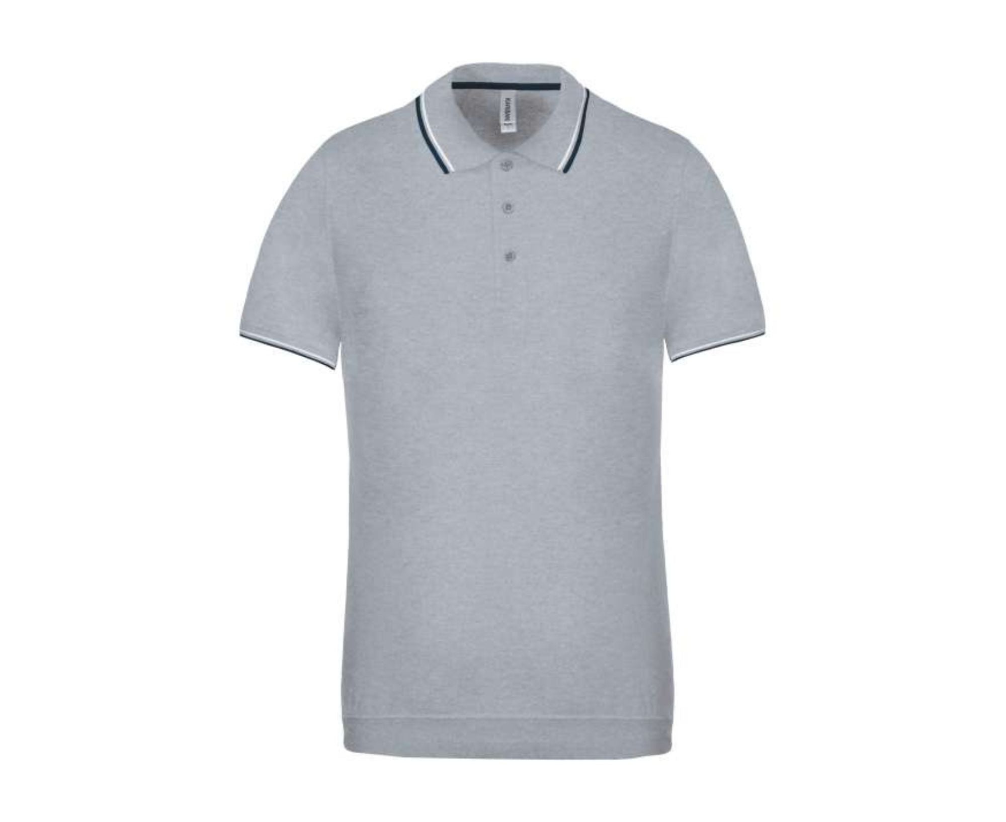 KA250 | Men's Short-Sleeved Polo Shirt Oxford Grey | Navy | White