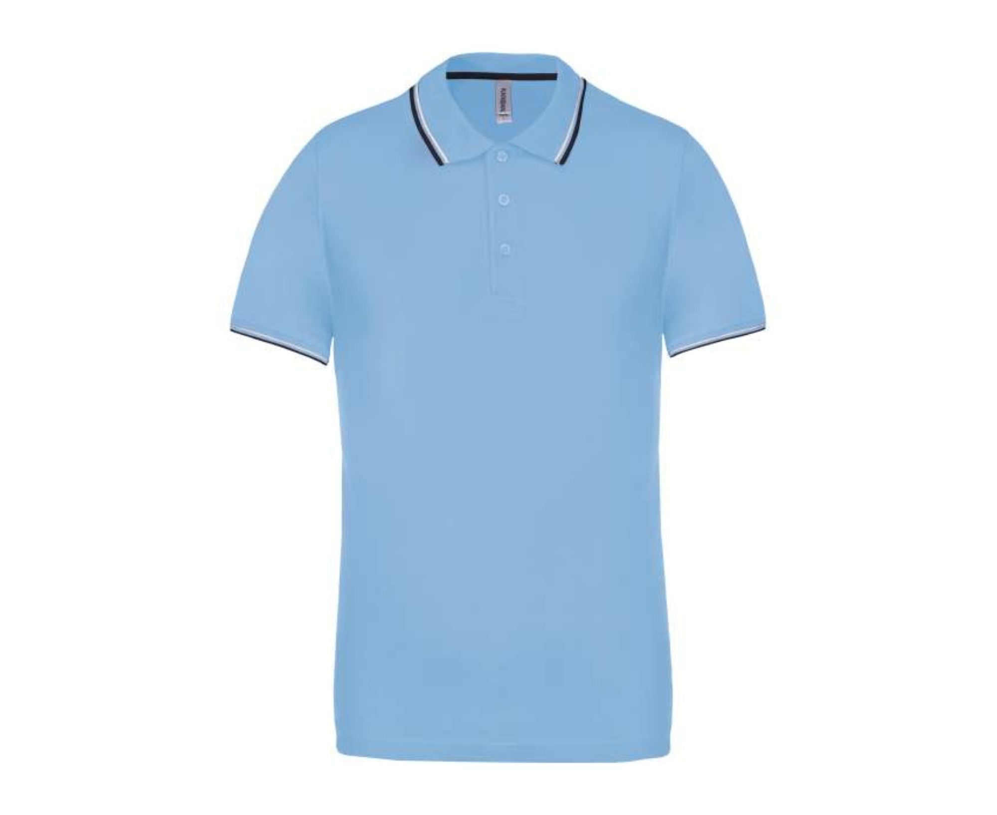 KA250 | Men's Short-Sleeved Polo Shirt Sky Blue | Navy | White