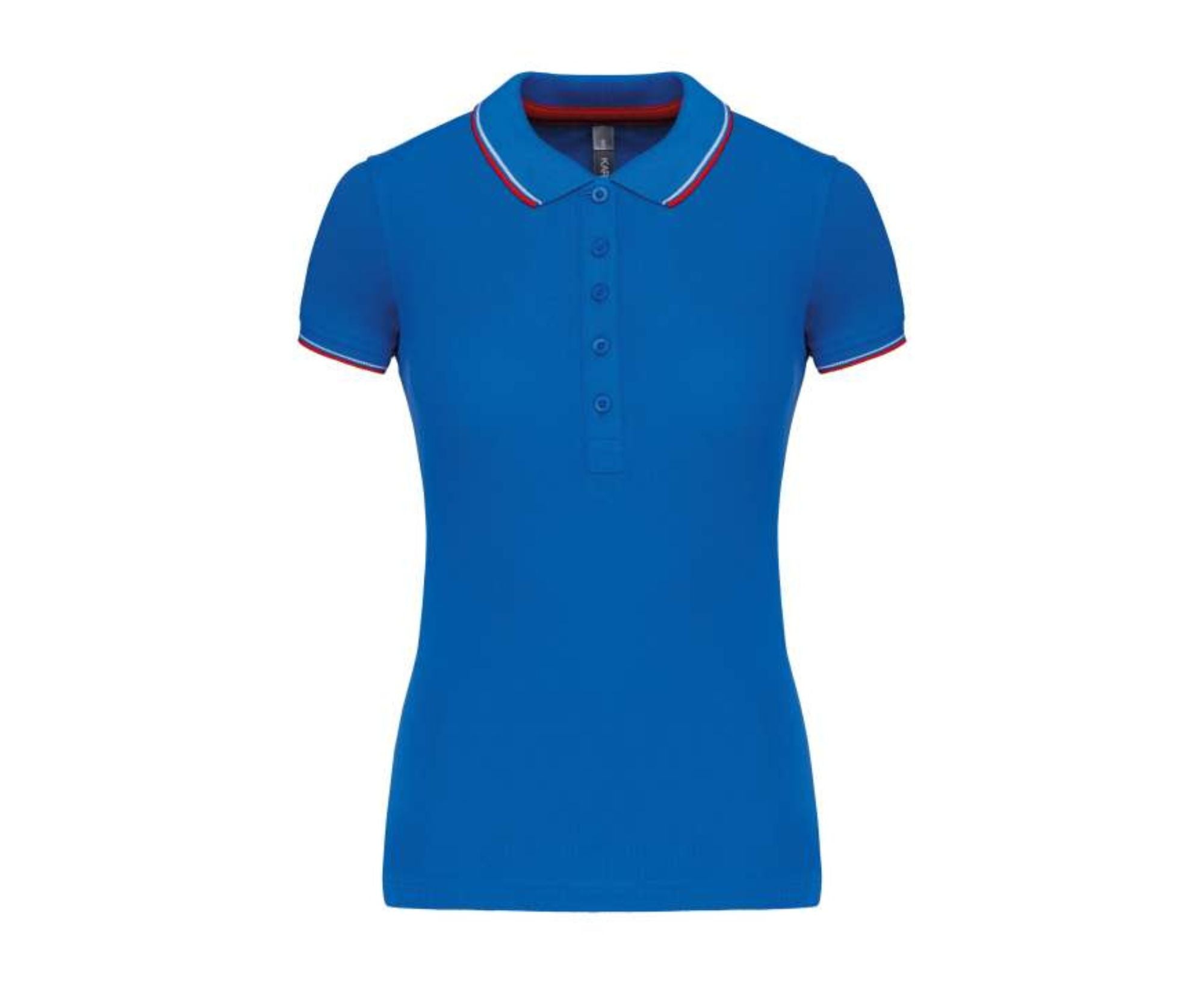 KA251 | Ladies' Short-Sleeved Polo Shirt Light Royal Blue | Red | White
