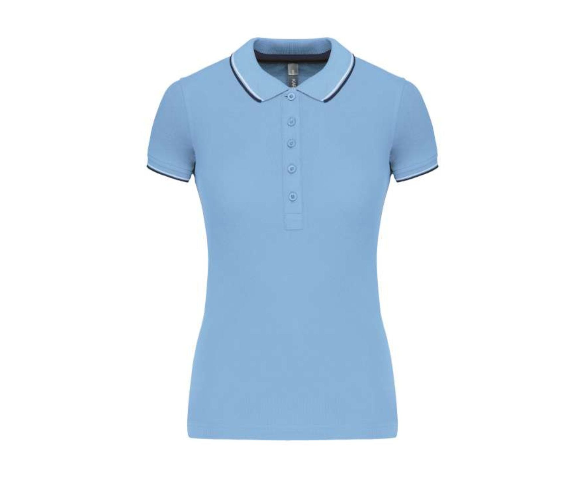 KA251 | Ladies' Short-Sleeved Polo Shirt Sky Blue | Navy | White