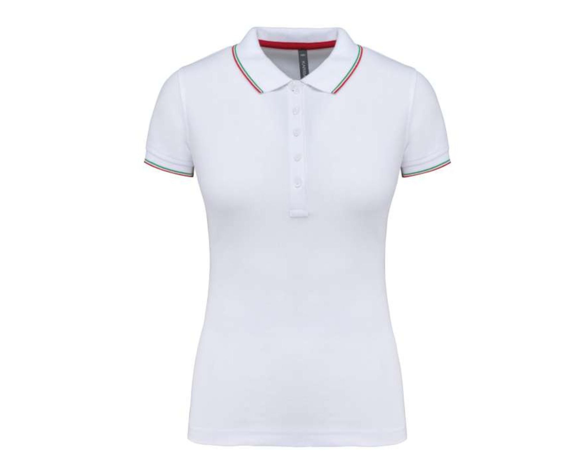 KA251 | Ladies' Short-Sleeved Polo Shirt White | Red | Green