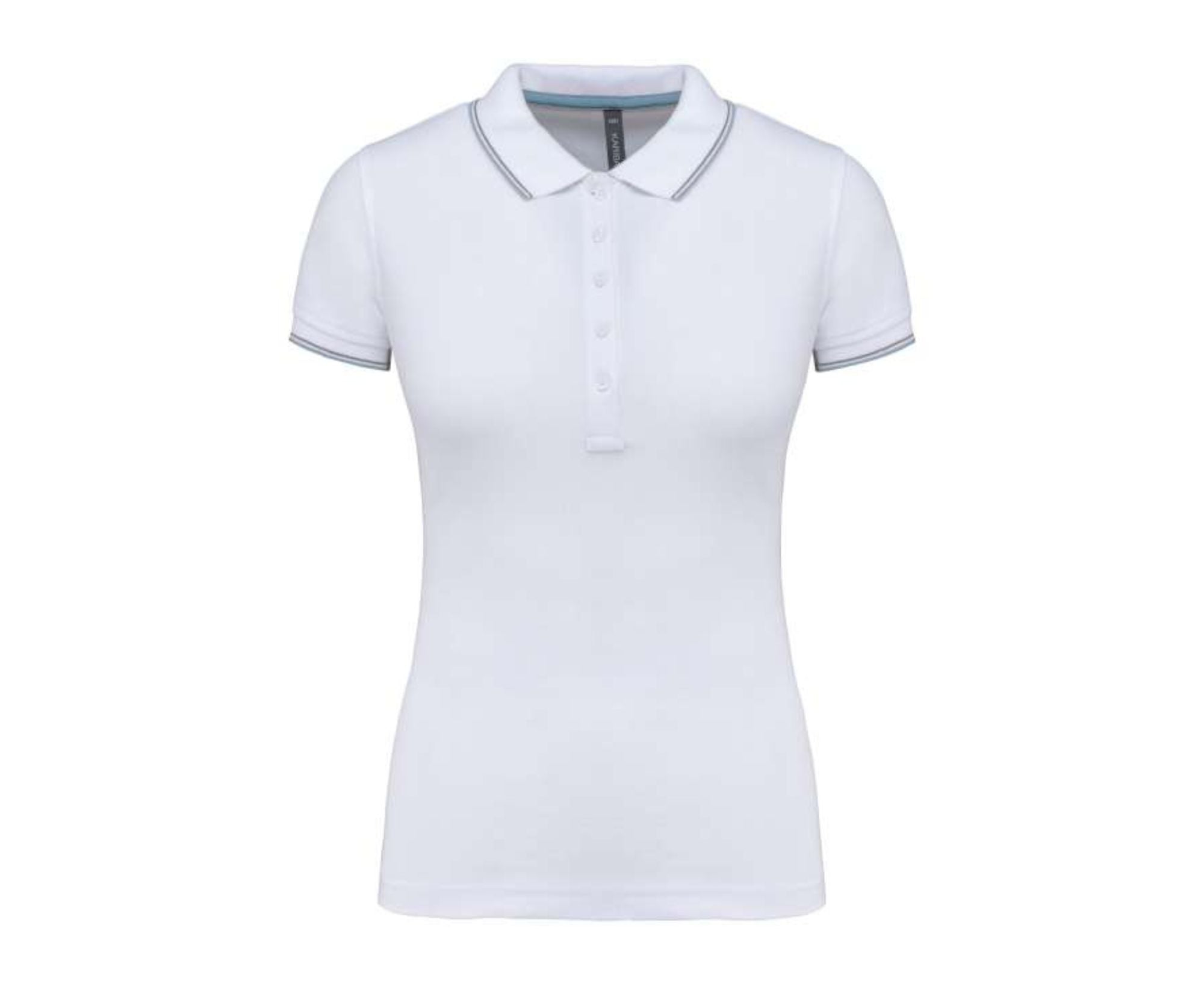 KA251 | Ladies' Short-Sleeved Polo Shirt White | Sky Blue | Light Grey